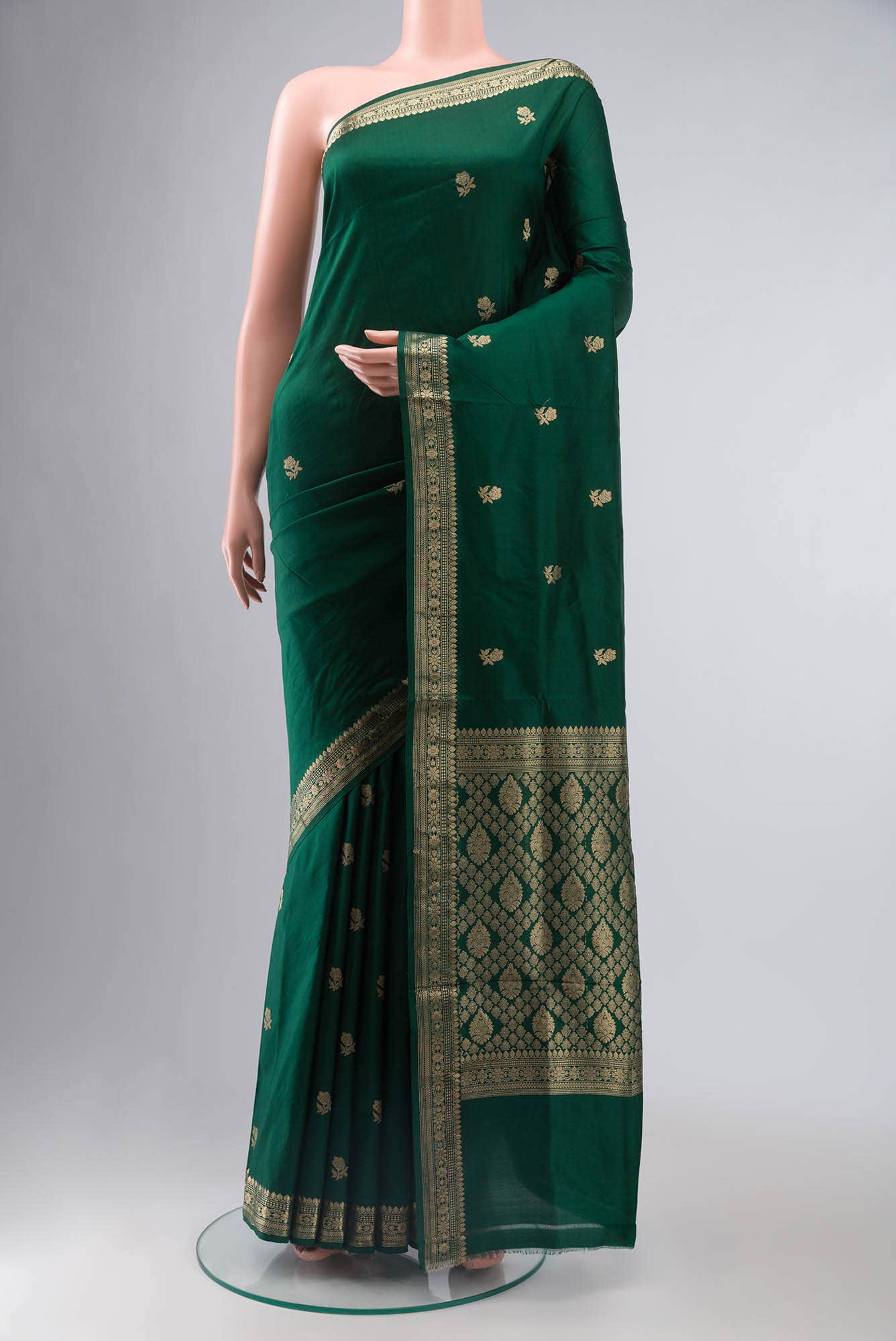 Green Banarasi Katan Silk Saree