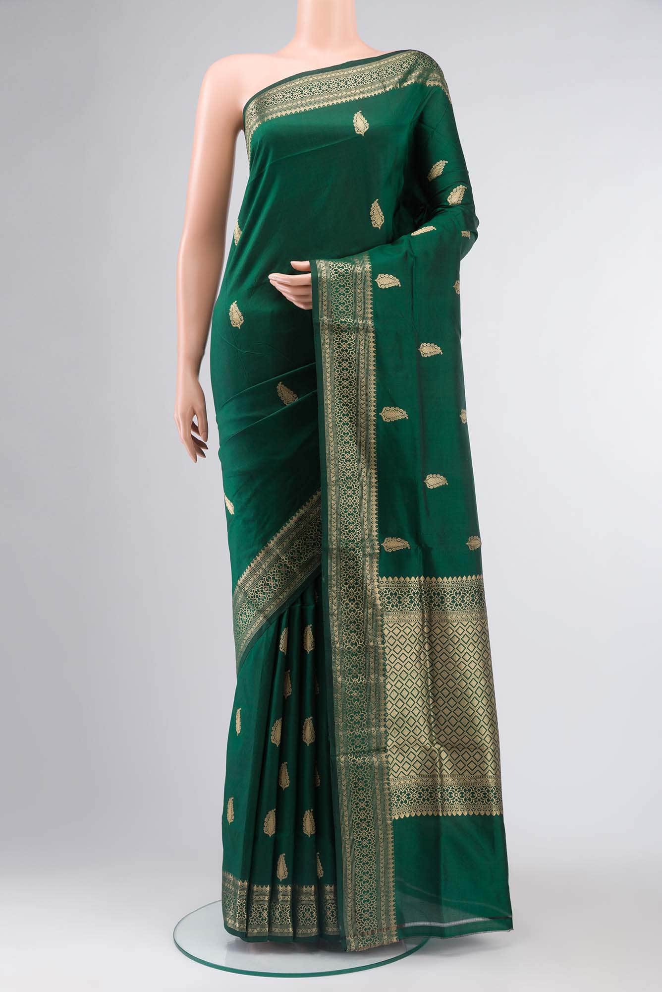 Green Banarasi Katan Silk Saree