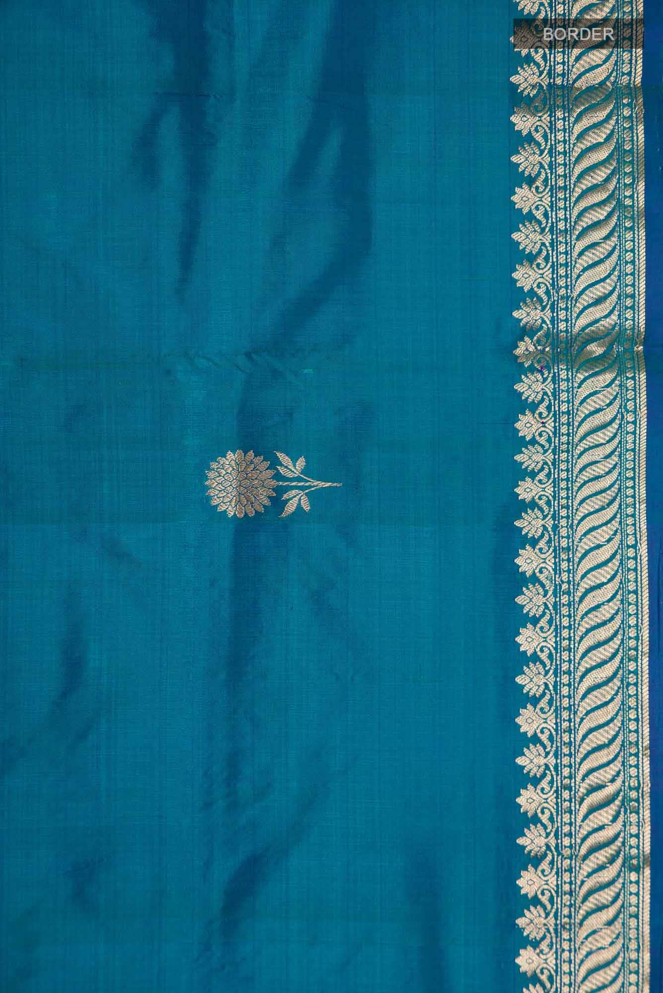 Blue Banarasi Katan Silk Saree