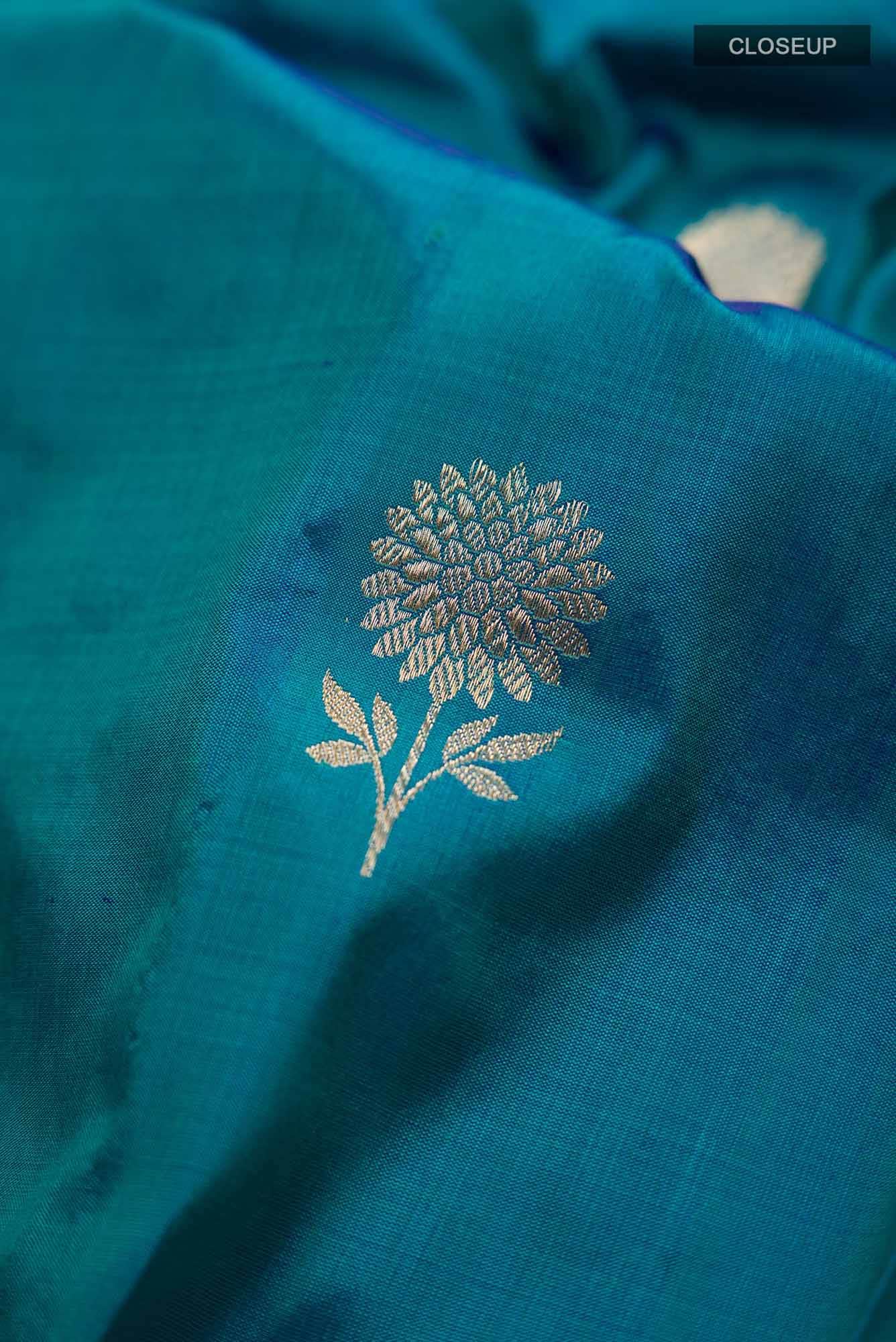 Blue Banarasi Katan Silk Saree