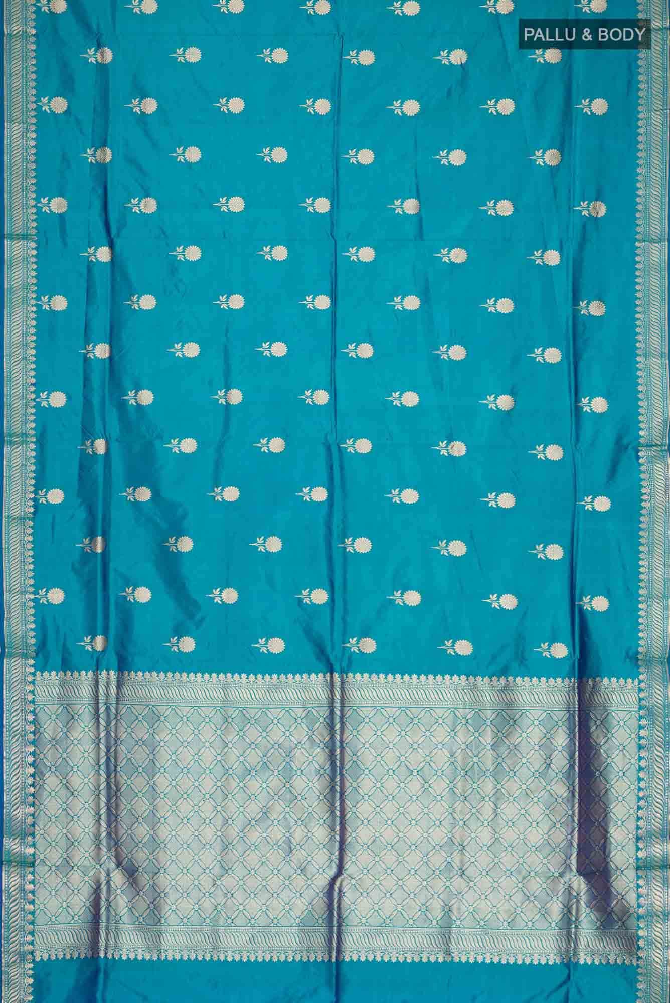 Blue Banarasi Katan Silk Saree