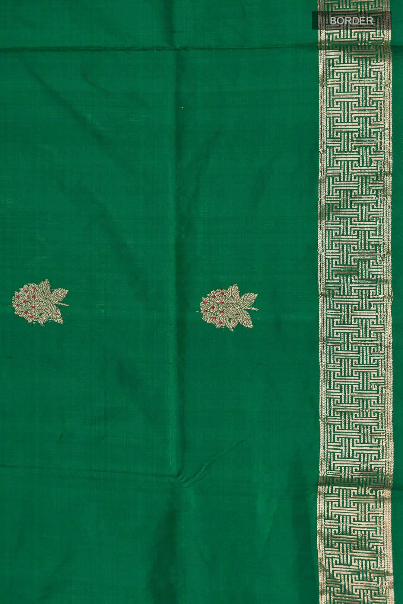 Green Banarasi Katan Silk Saree