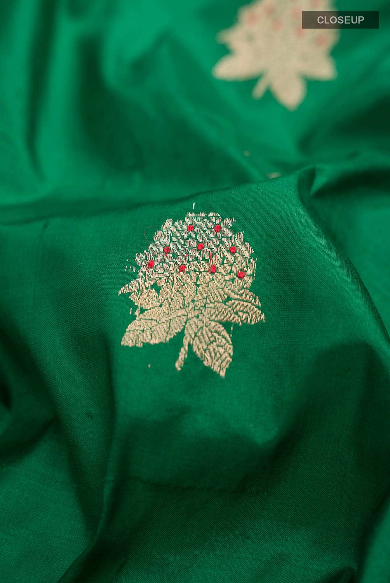 Green Banarasi Katan Silk Saree