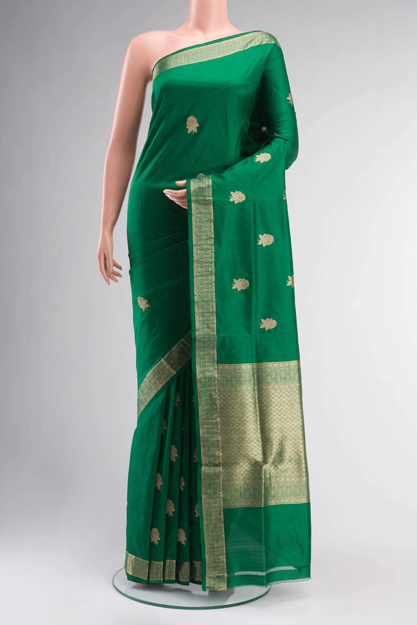 Green Banarasi Katan Silk Saree