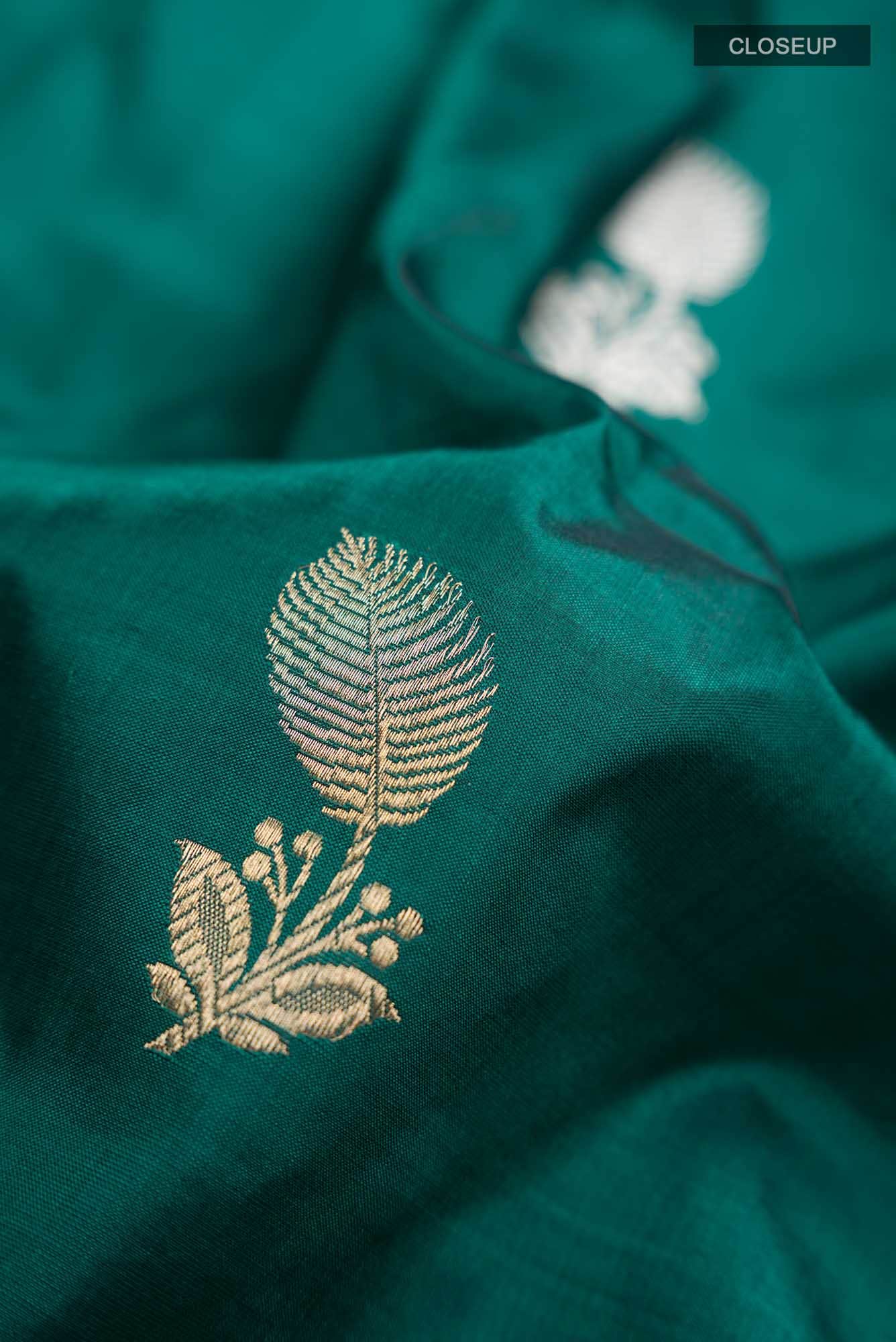 Green Banarasi Katan Silk Saree