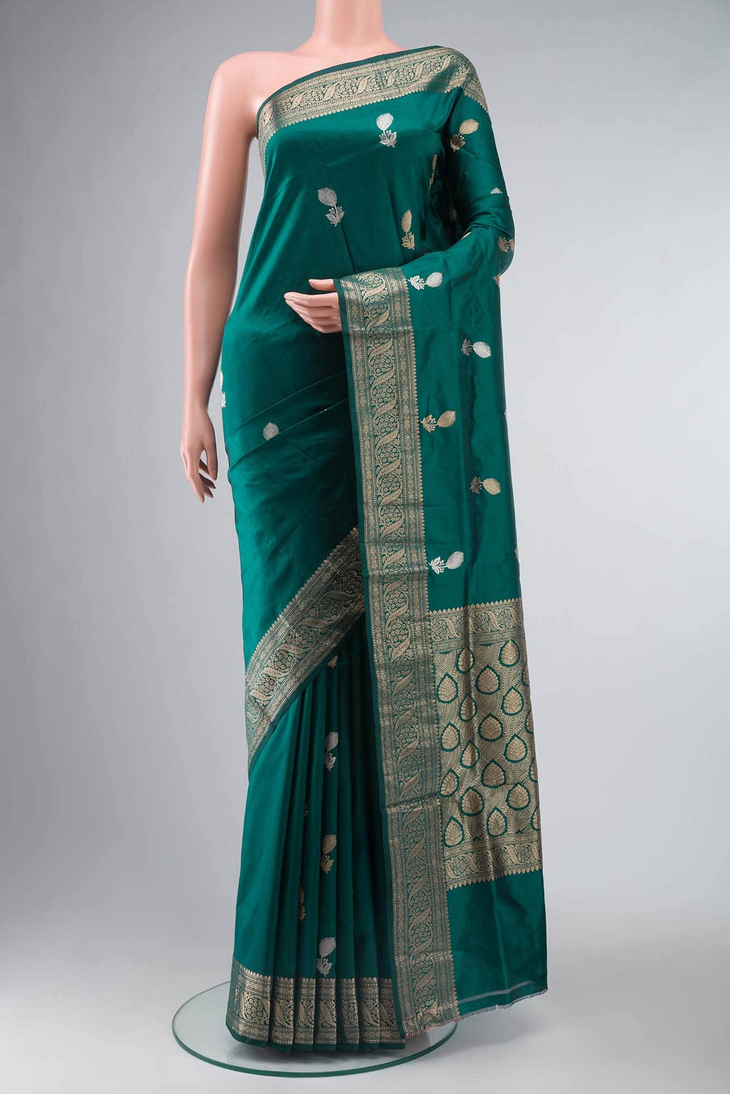 Green Banarasi Katan Silk Saree