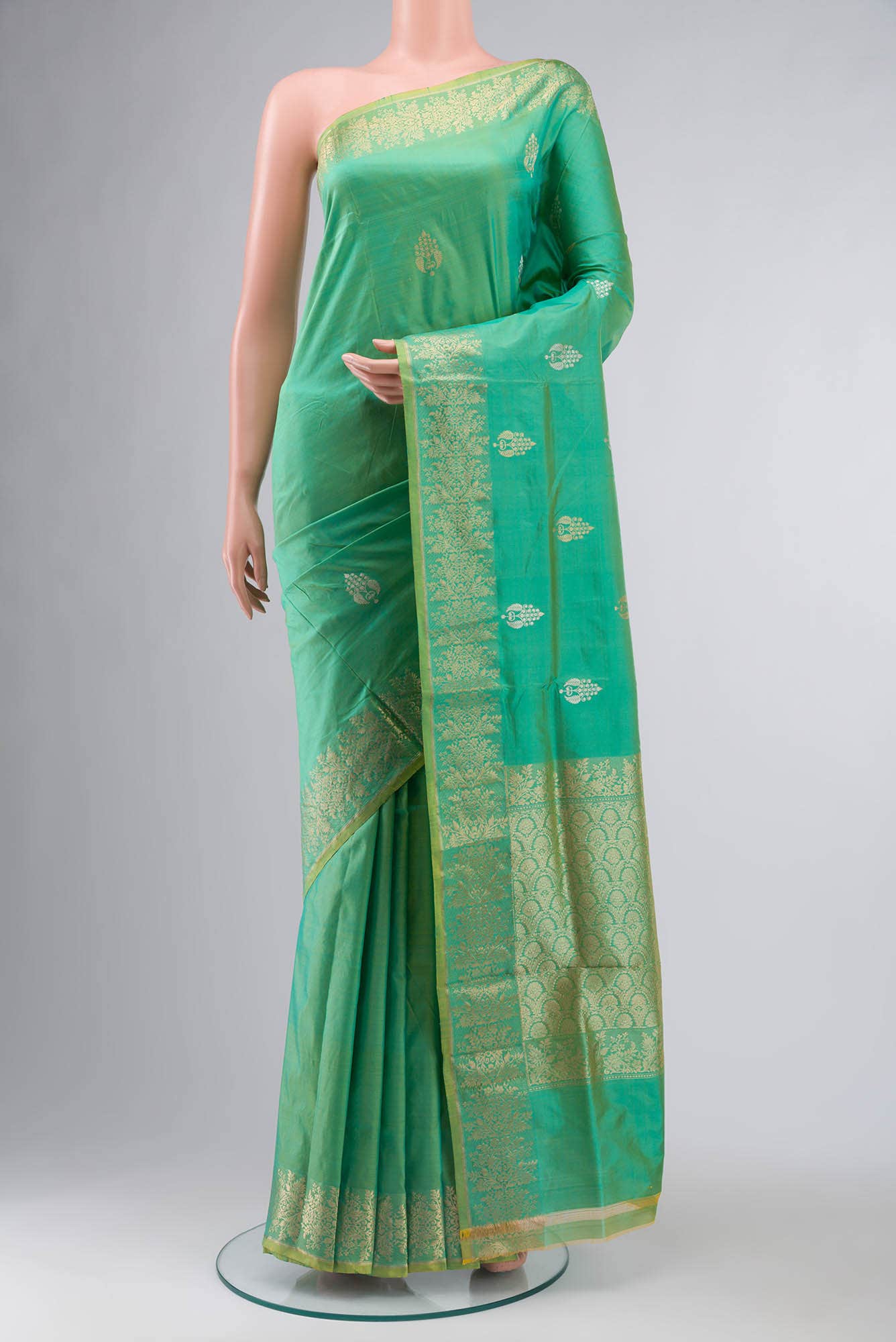 Green Banarasi Katan Silk Saree