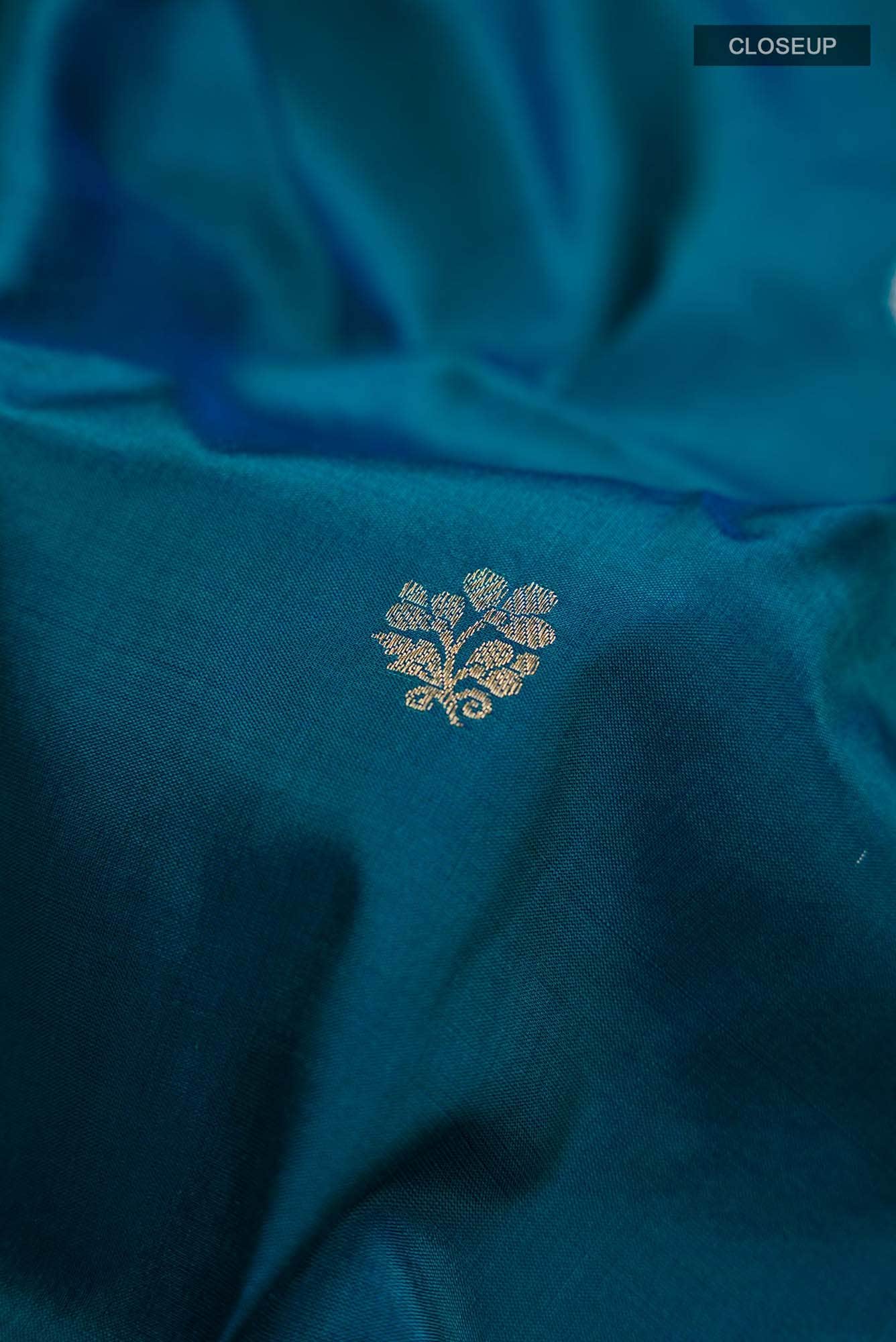 Blue Banarasi Katan Silk Saree
