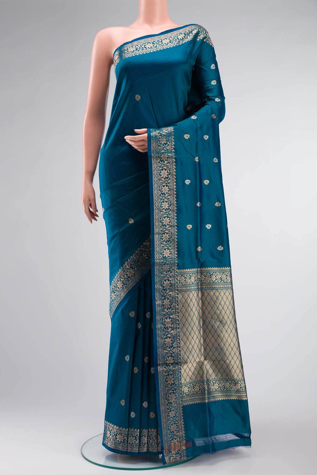 Blue Banarasi Katan Silk Saree