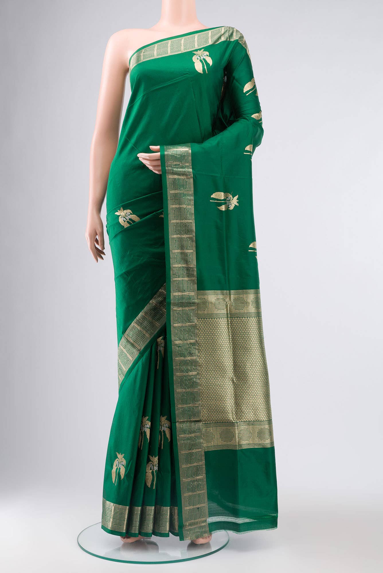 Green Banarasi Katan Silk Saree