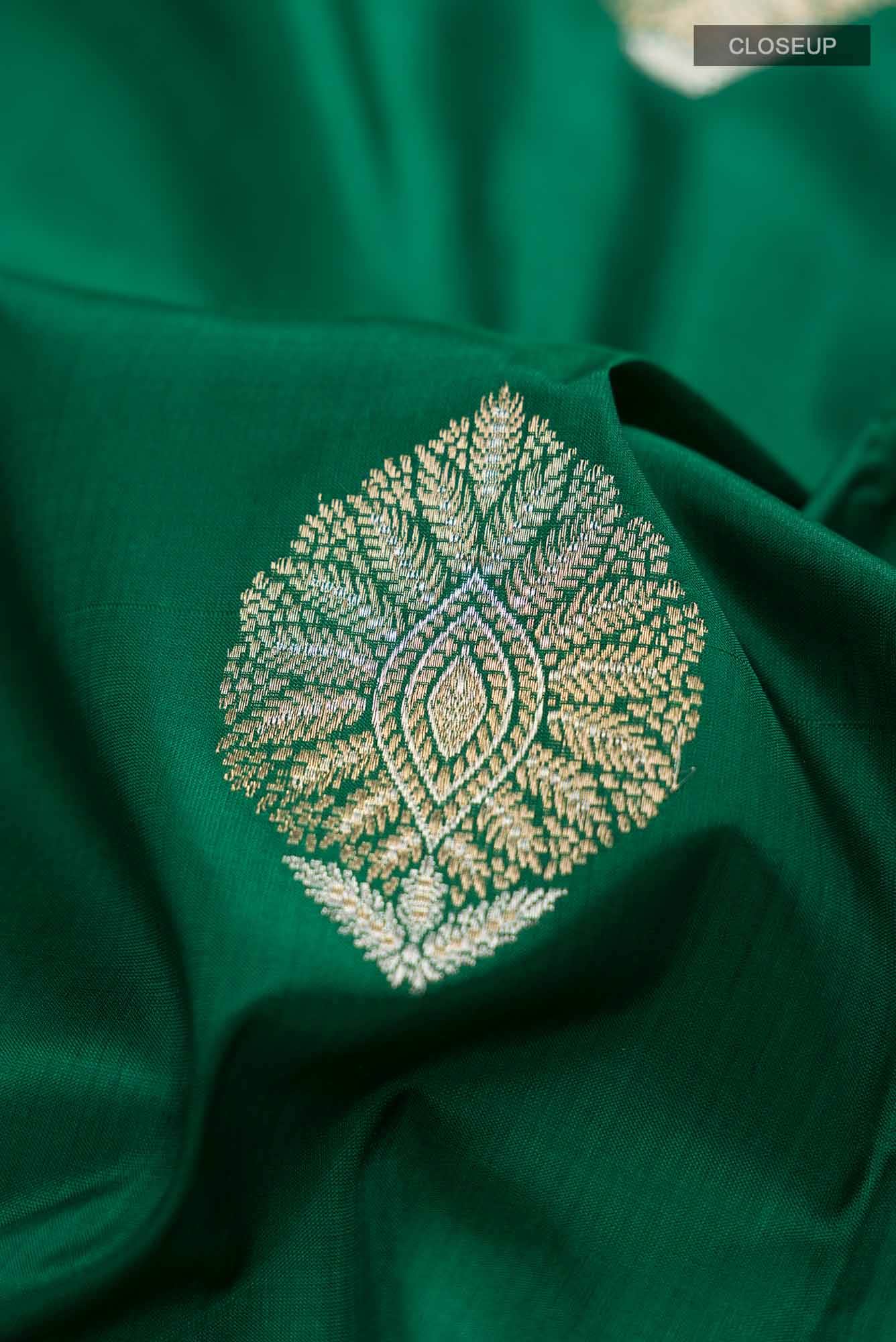 Green Banarasi Katan Silk Saree
