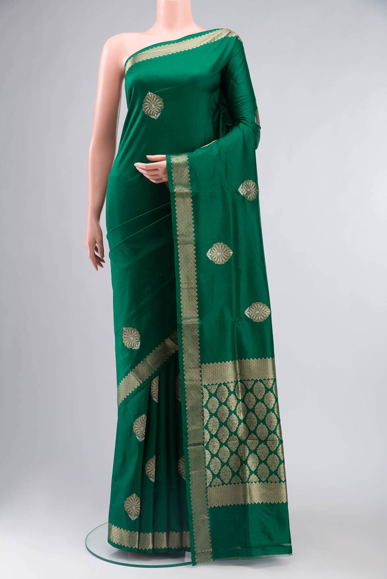 Green Banarasi Katan Silk Saree