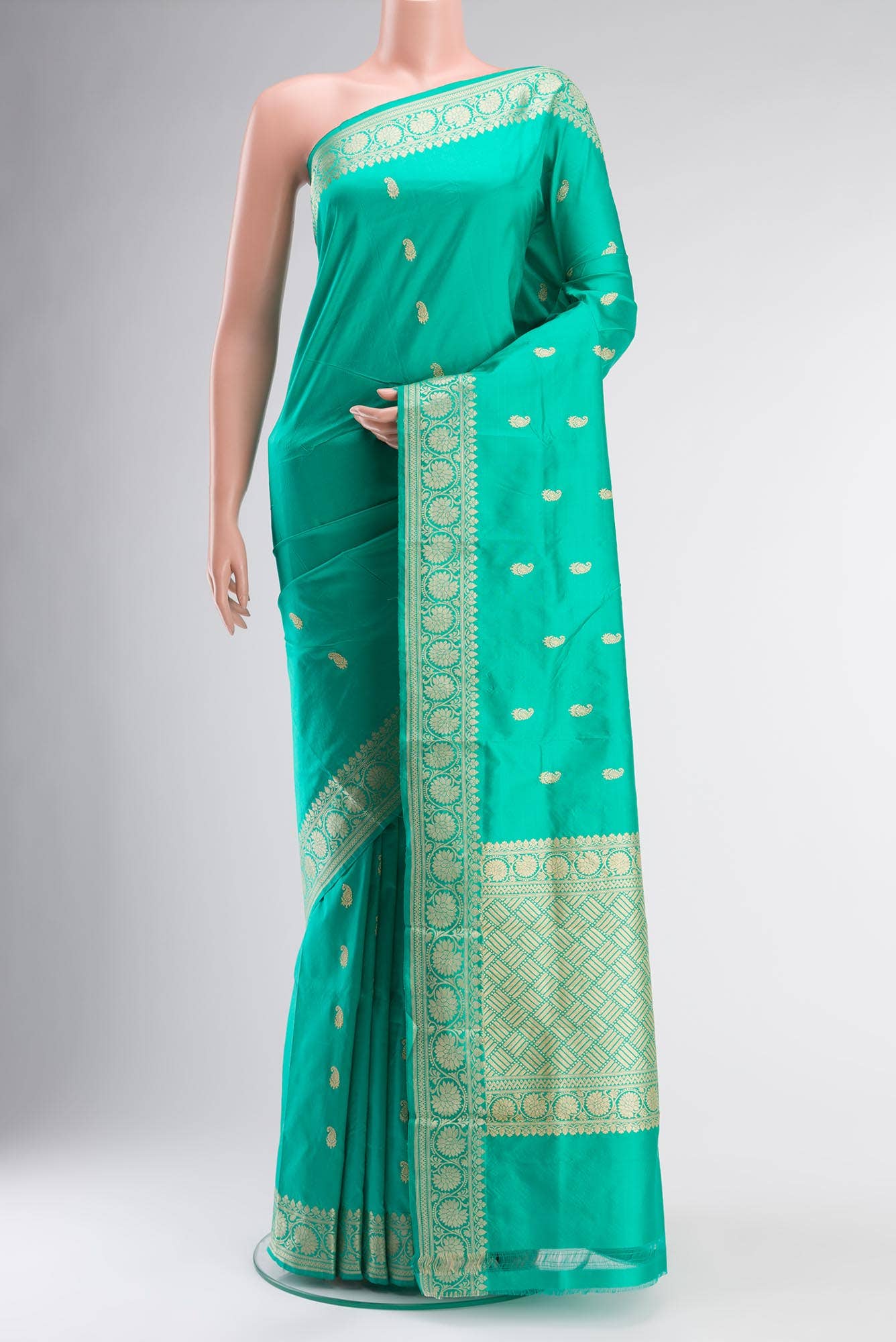 Green Banarasi Katan Silk Saree