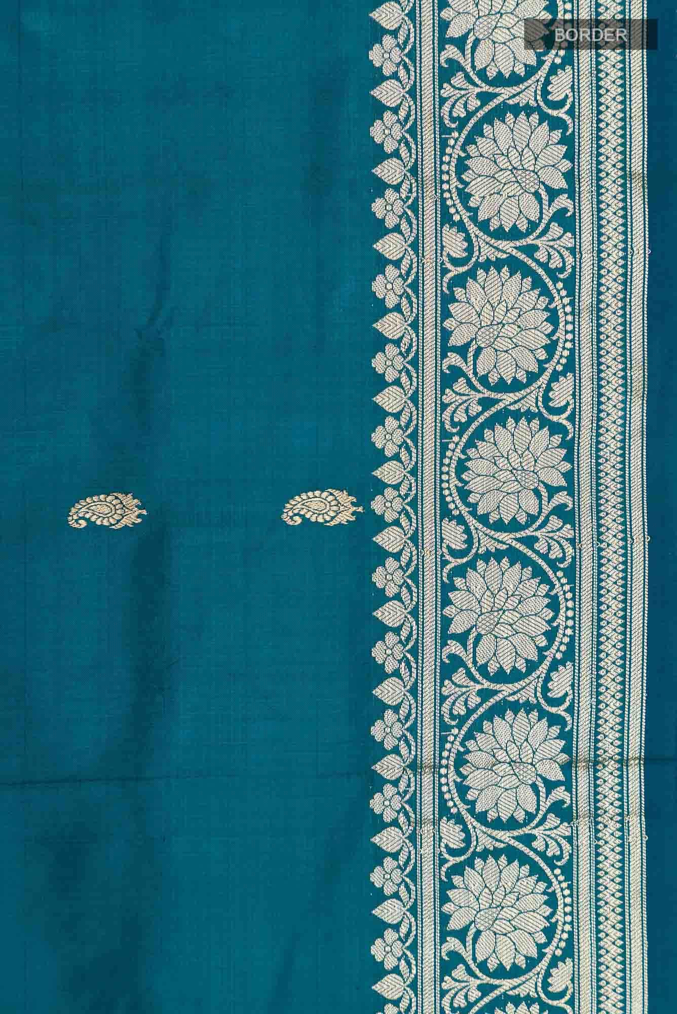 Blue Banarasi Katan Silk Saree
