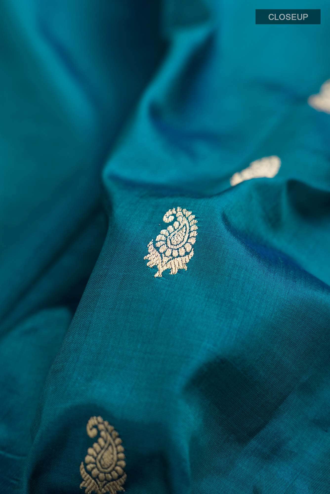 Blue Banarasi Katan Silk Saree