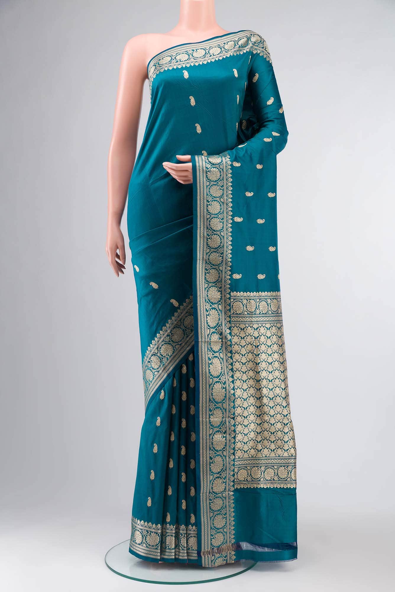Blue Banarasi Katan Silk Saree