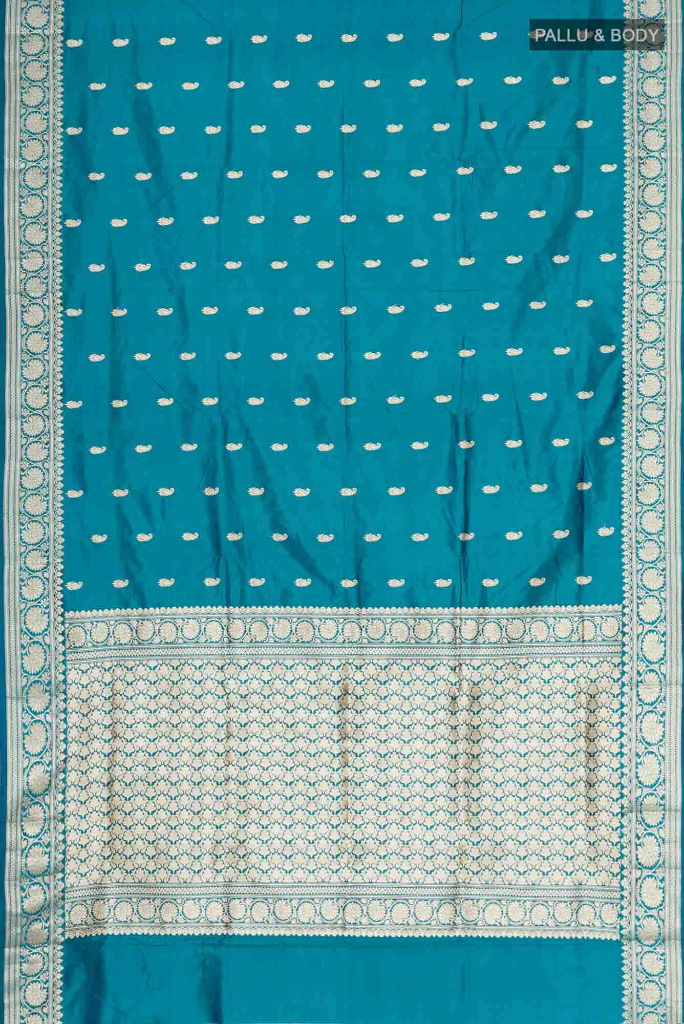 Blue Banarasi Katan Silk Saree