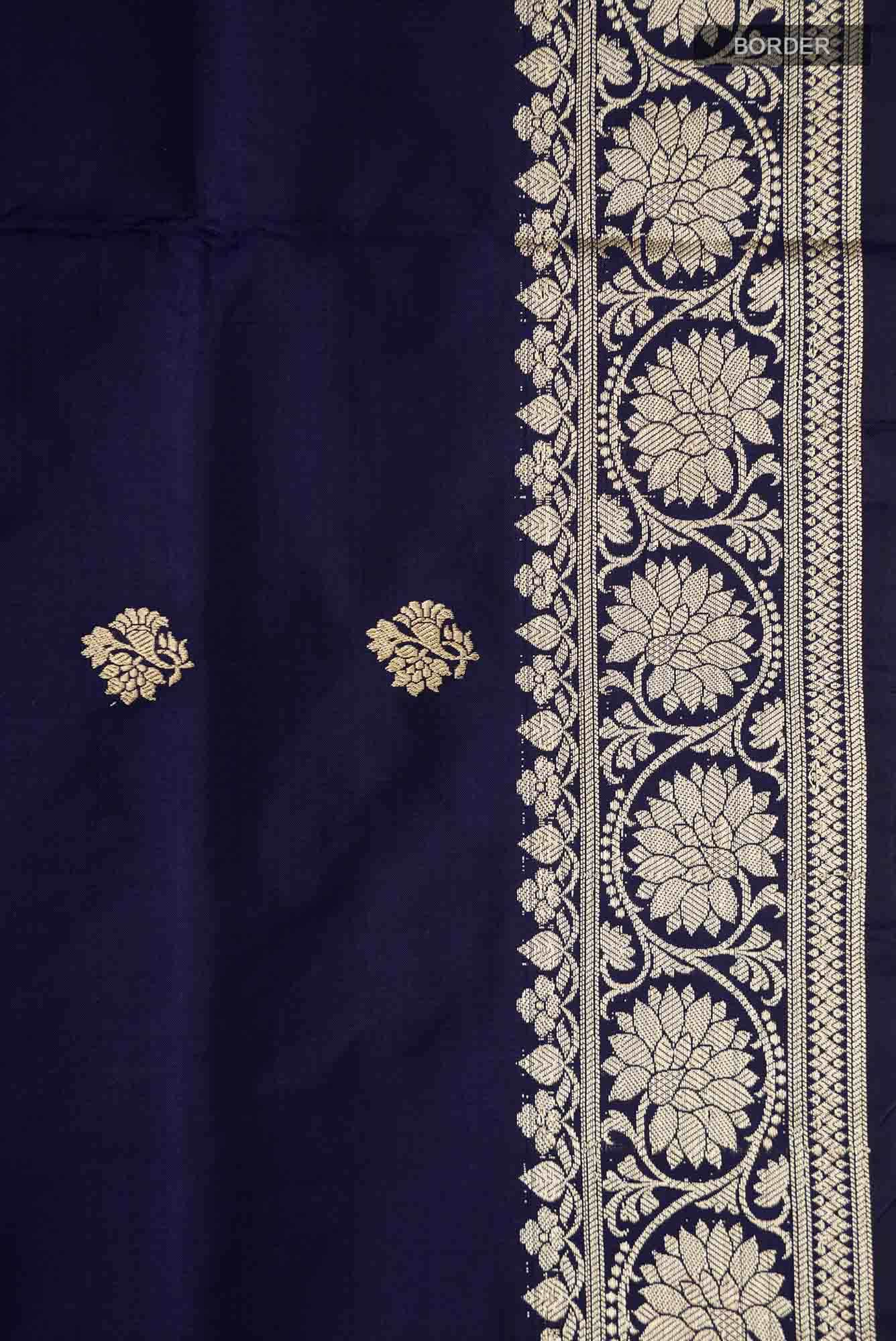 Blue Banarasi Katan Silk Saree