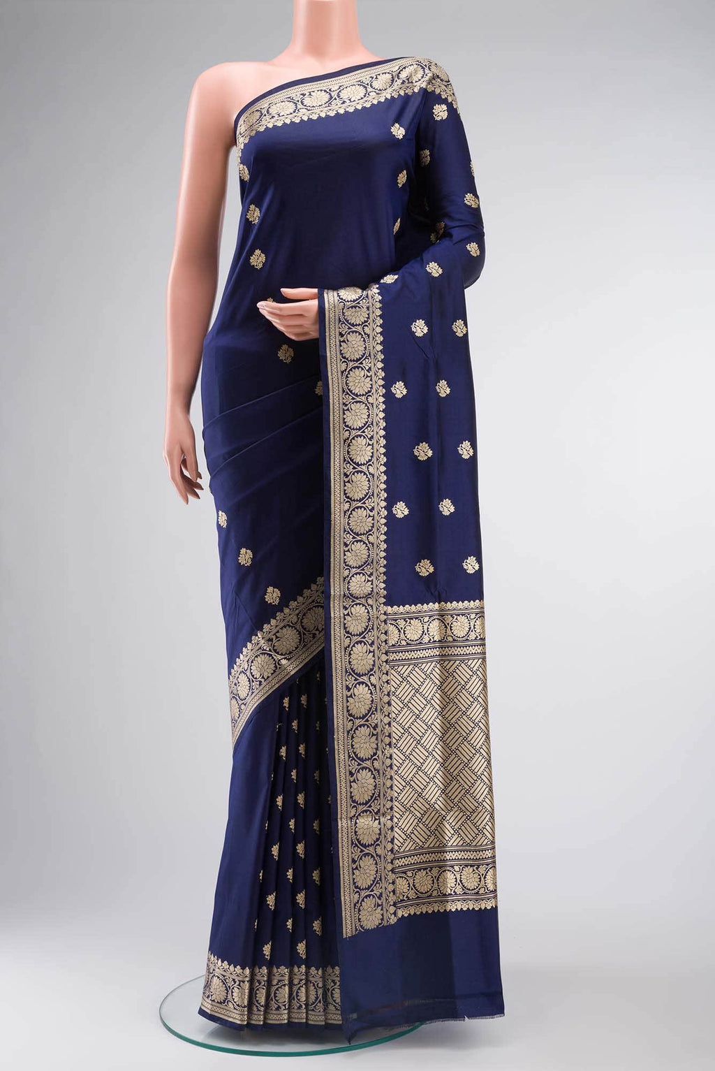 Blue Banarasi Katan Silk Saree