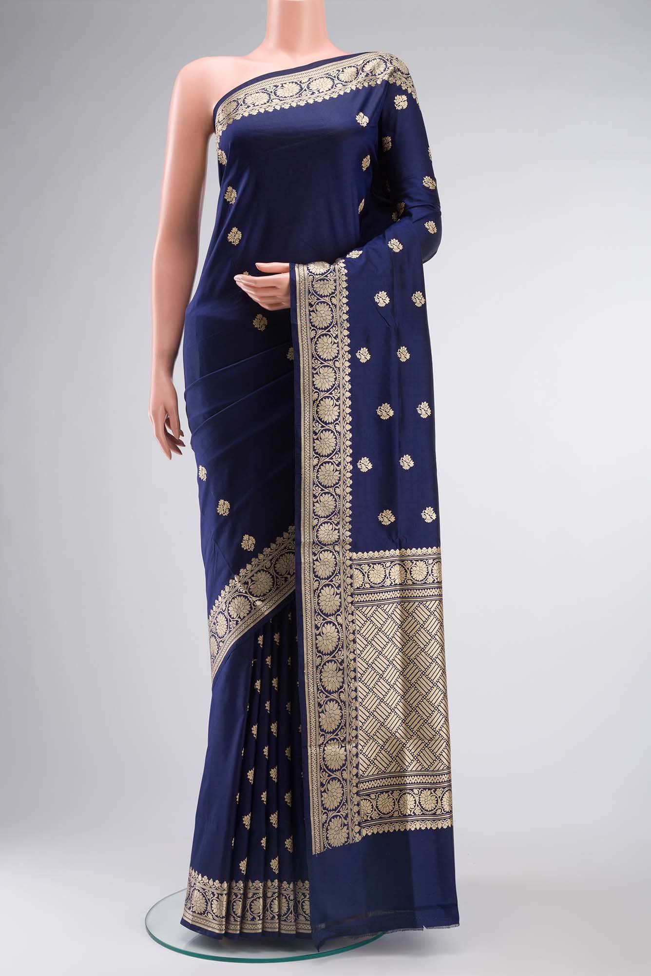 Blue Banarasi Katan Silk Saree