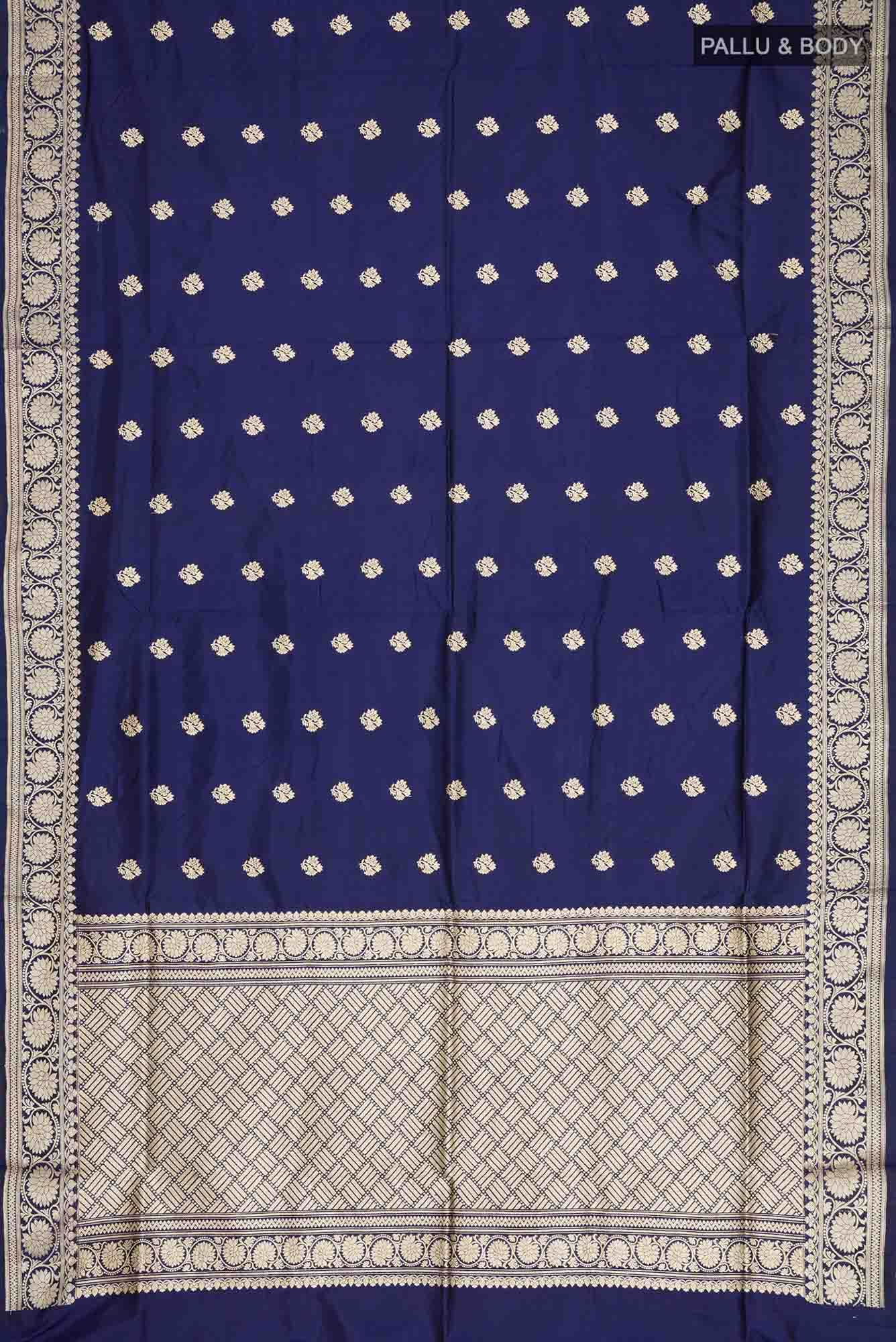 Blue Banarasi Katan Silk Saree