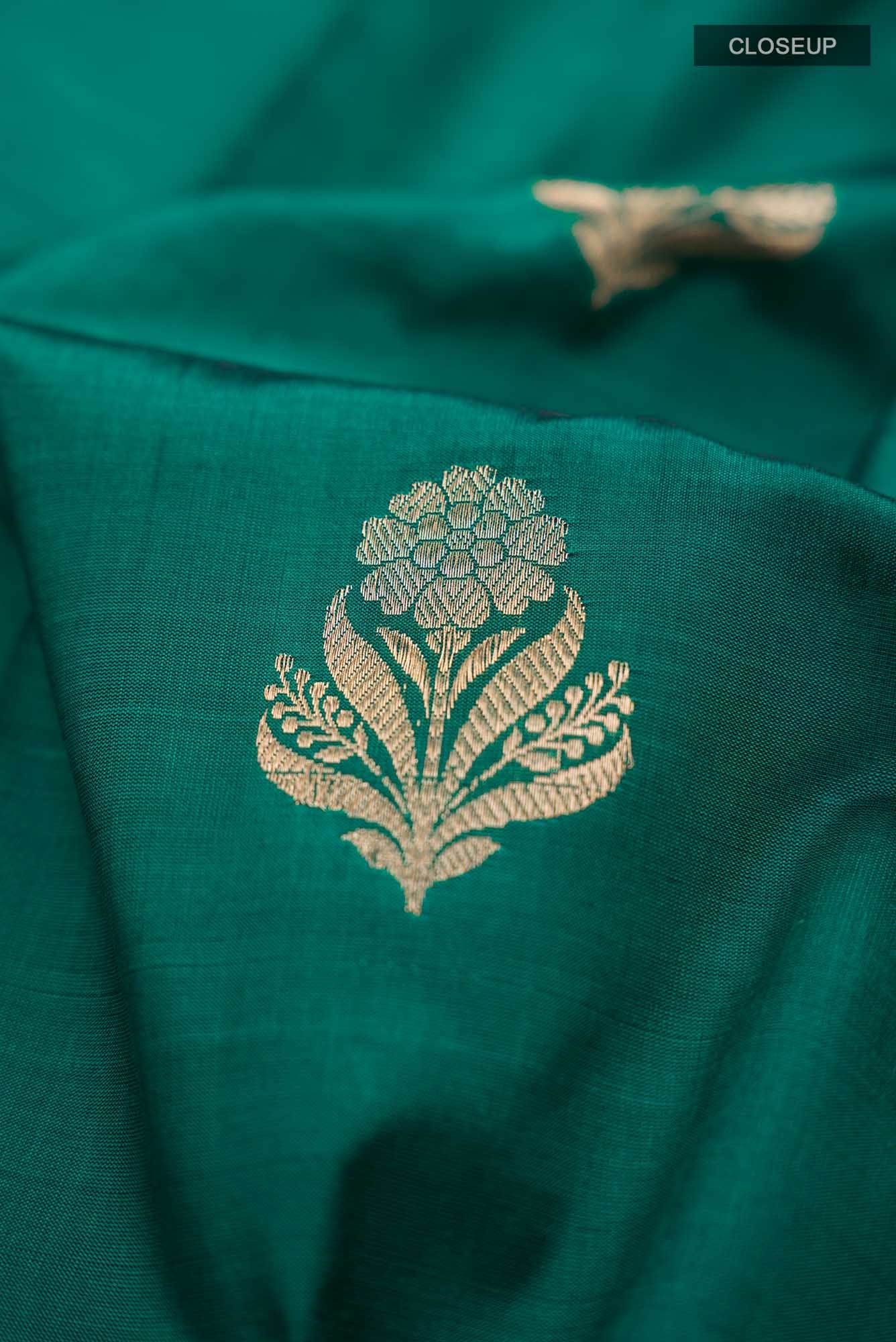 Green Banarasi Katan Silk Saree