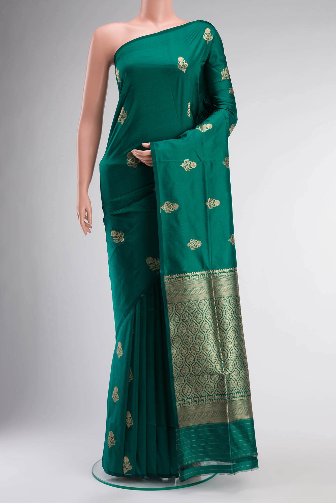 Green Banarasi Katan Silk Saree