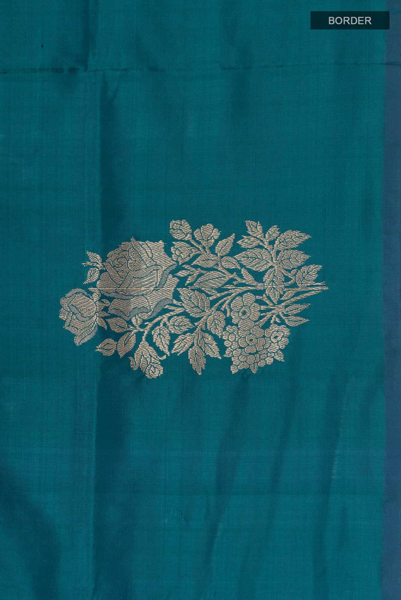 Blue Banarasi Katan Silk Saree