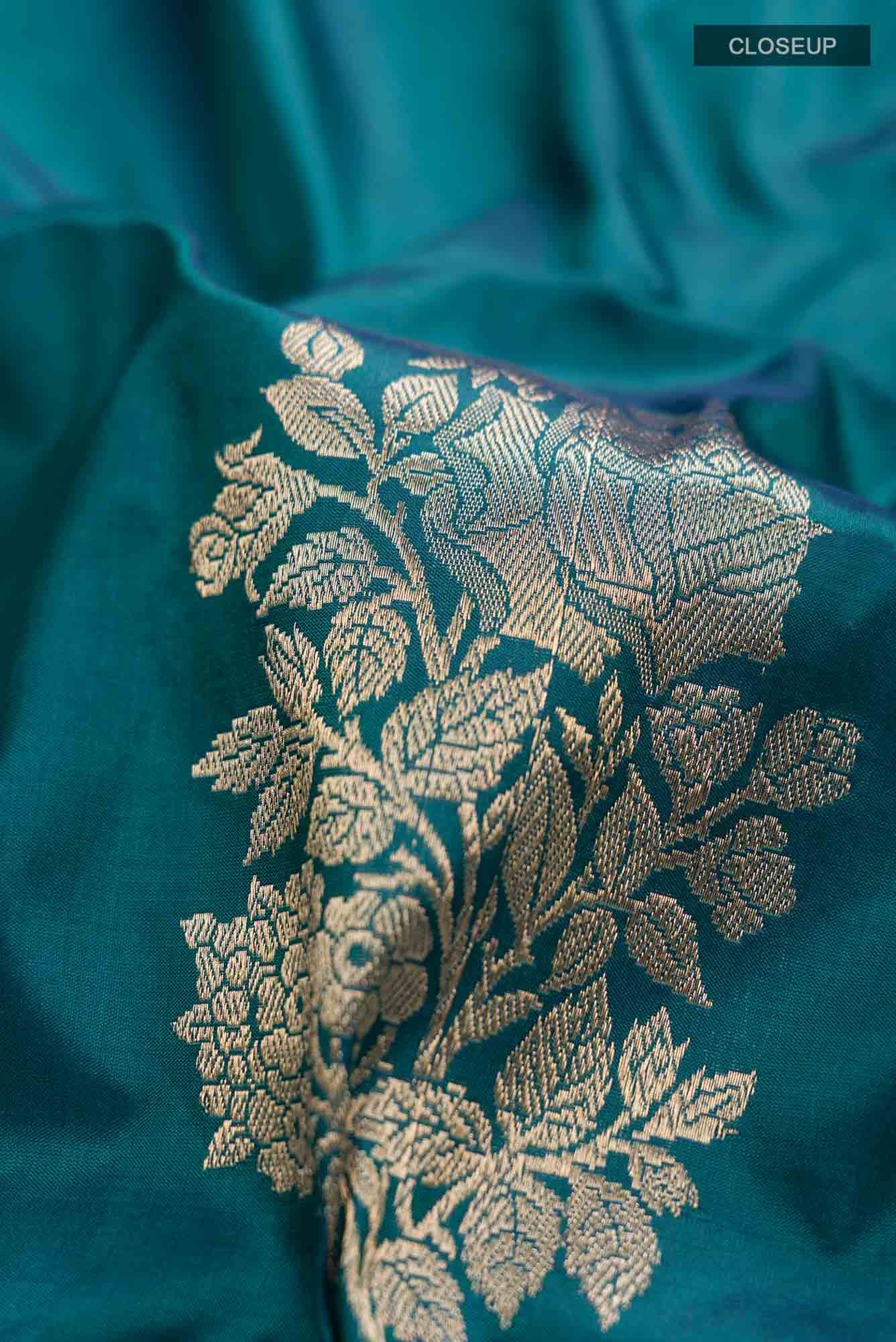 Blue Banarasi Katan Silk Saree