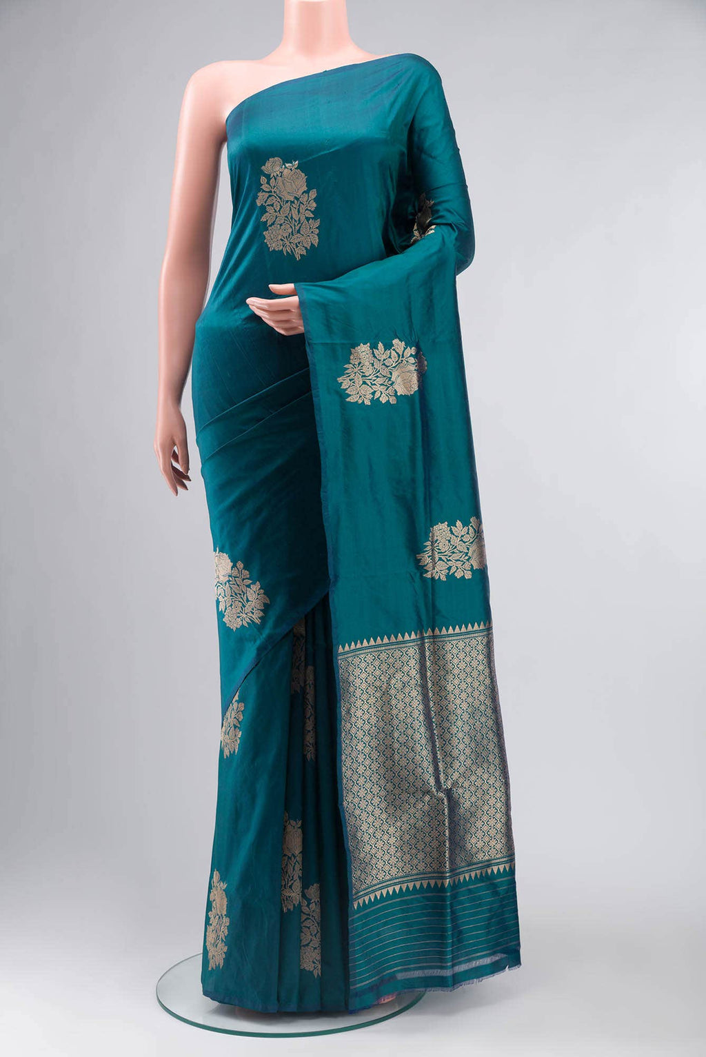 Blue Banarasi Katan Silk Saree