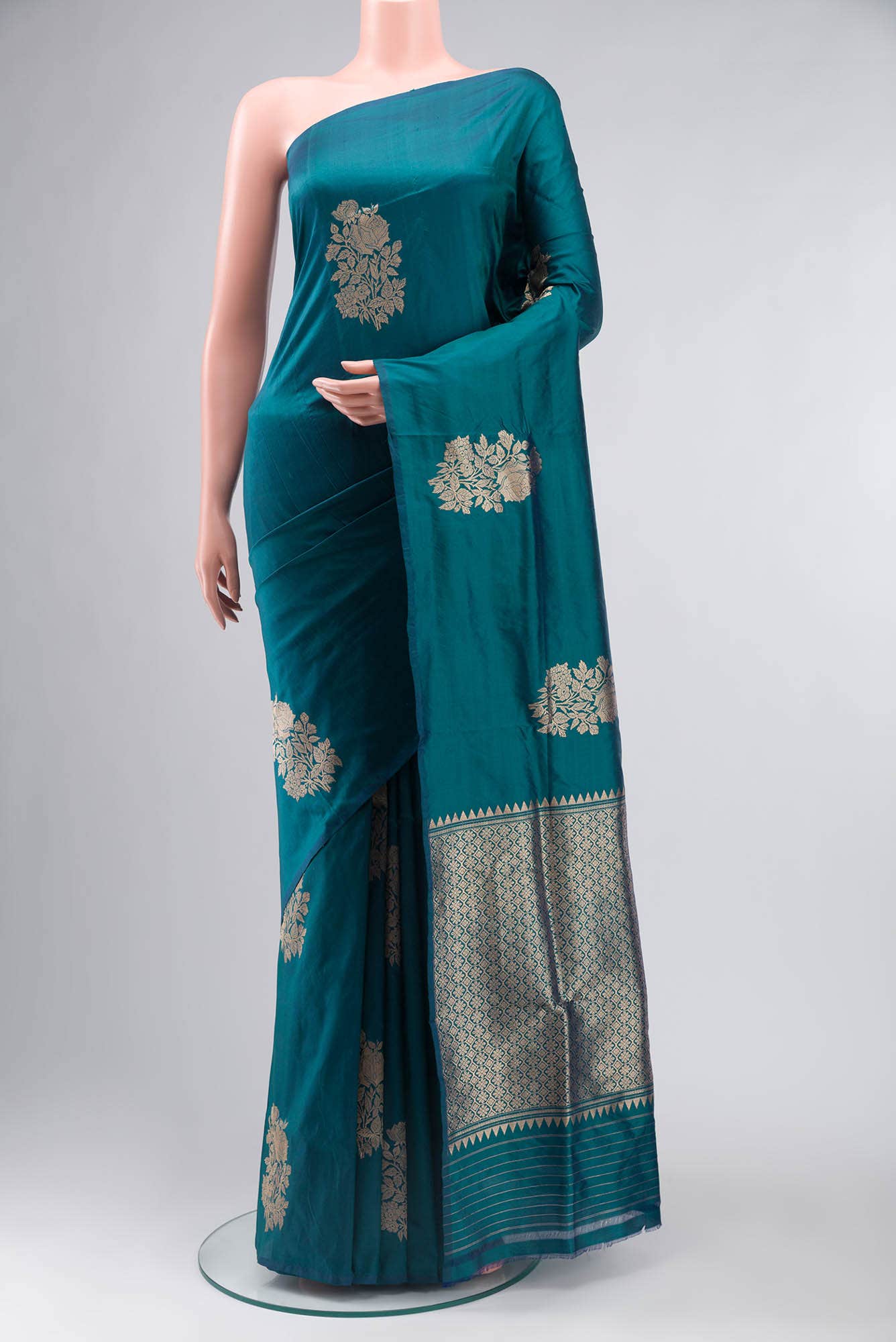 Blue Banarasi Katan Silk Saree