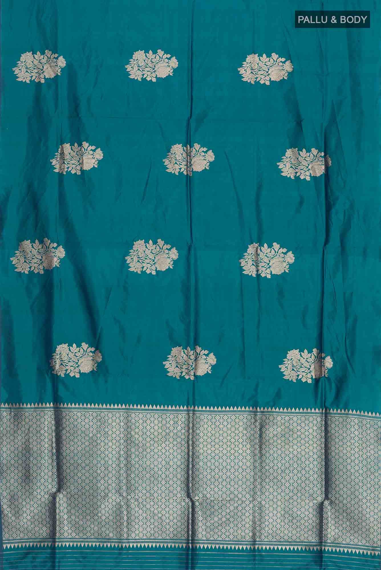 Blue Banarasi Katan Silk Saree
