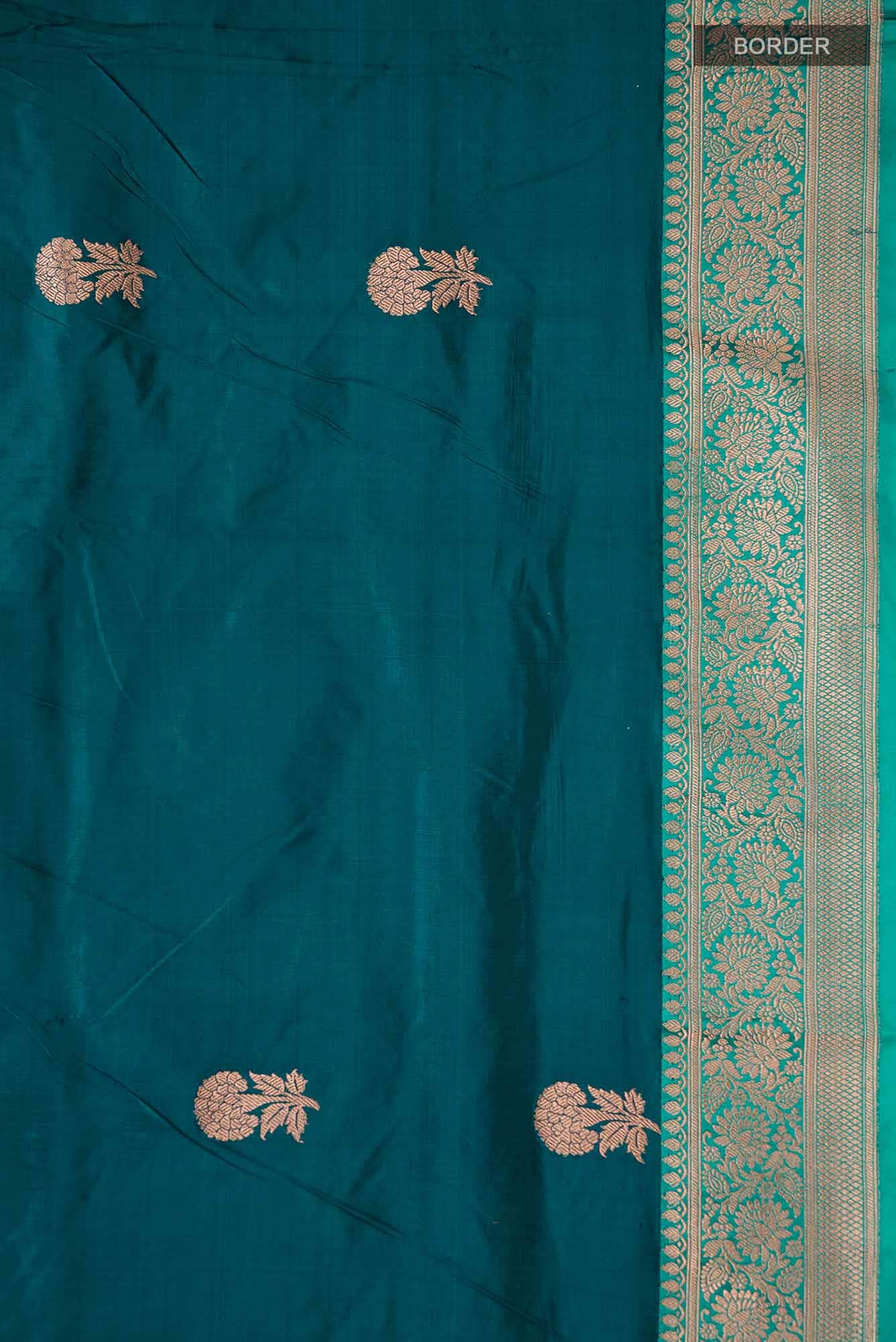 Blue Banarasi Katan Silk Saree