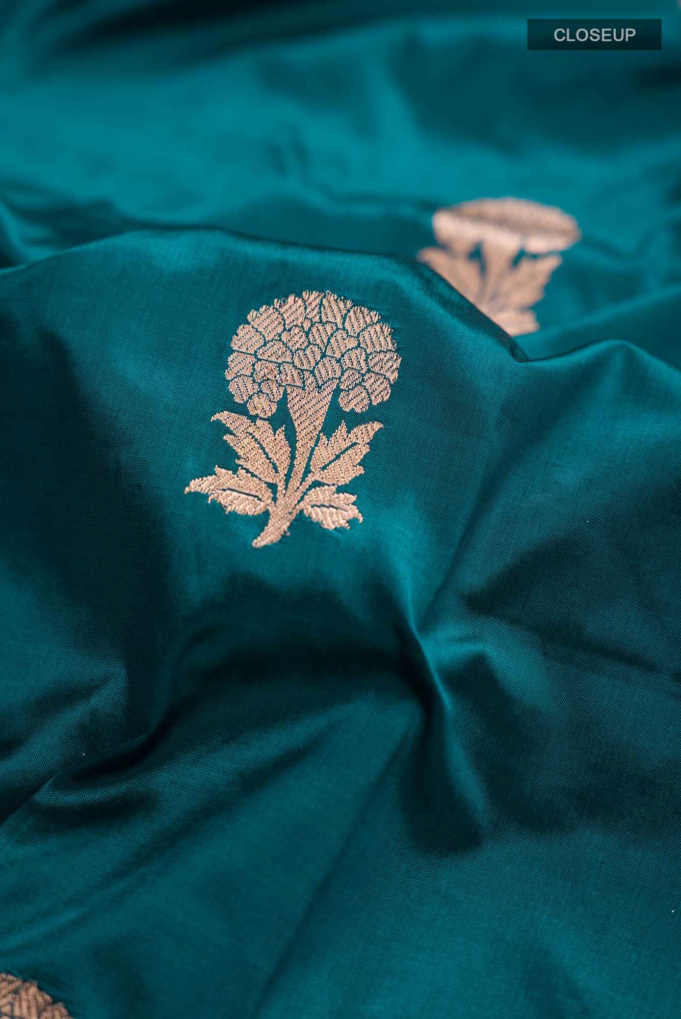 Blue Banarasi Katan Silk Saree
