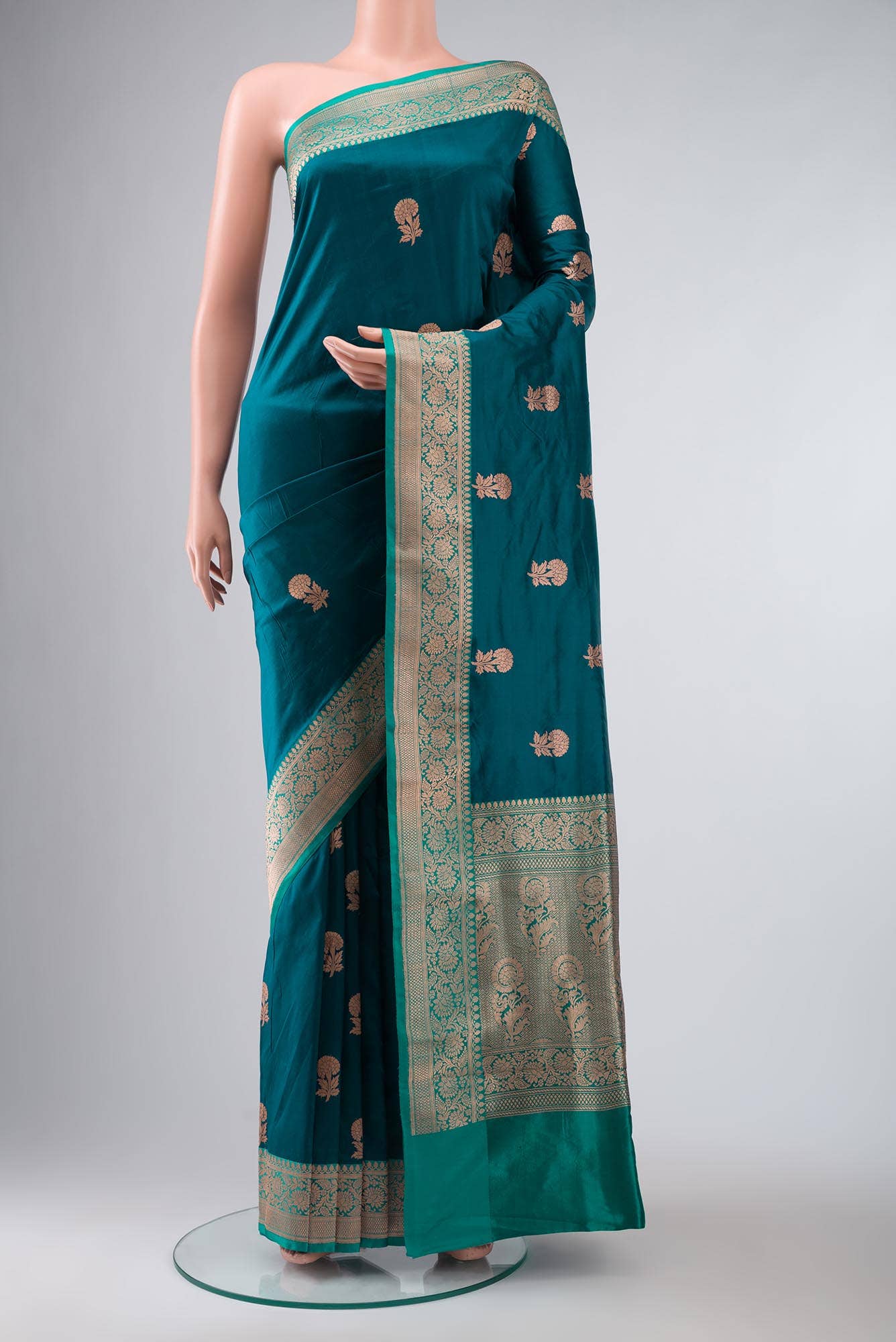 Blue Banarasi Katan Silk Saree