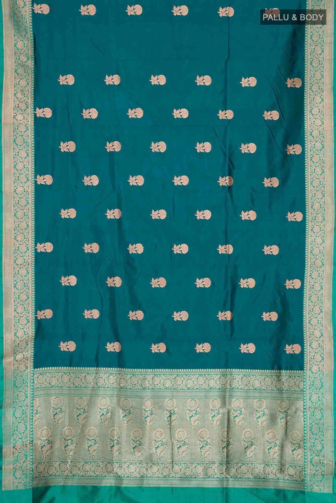 Blue Banarasi Katan Silk Saree