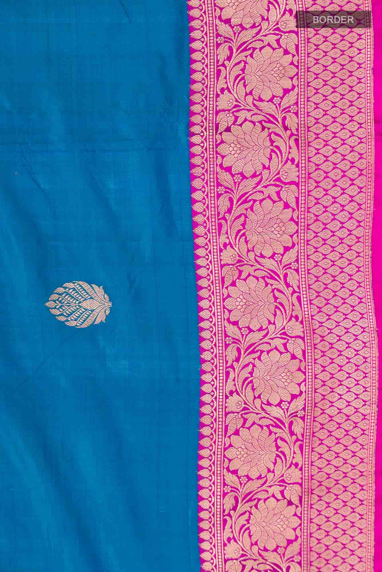 Blue Banarasi Katan Silk Saree