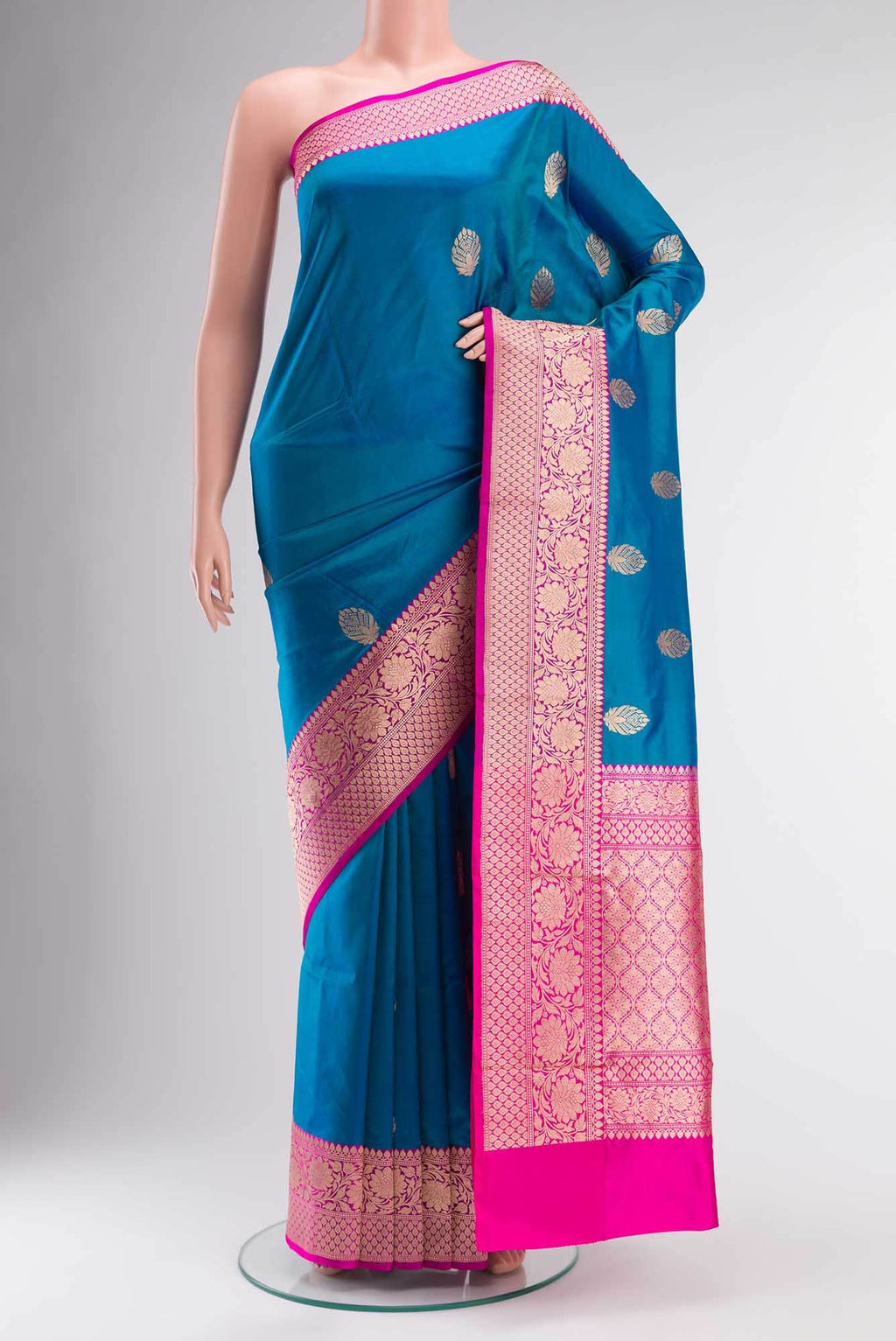 Blue Banarasi Katan Silk Saree