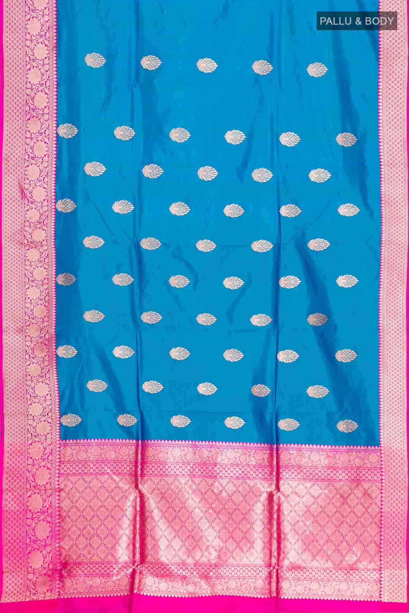 Blue Banarasi Katan Silk Saree