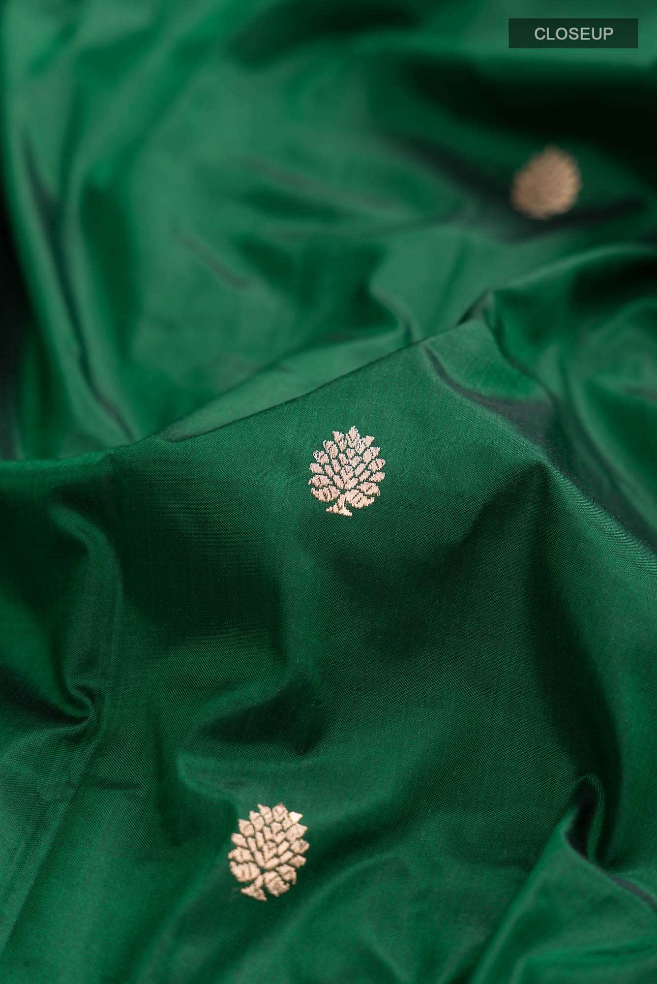 Green Banarasi Katan Silk Saree