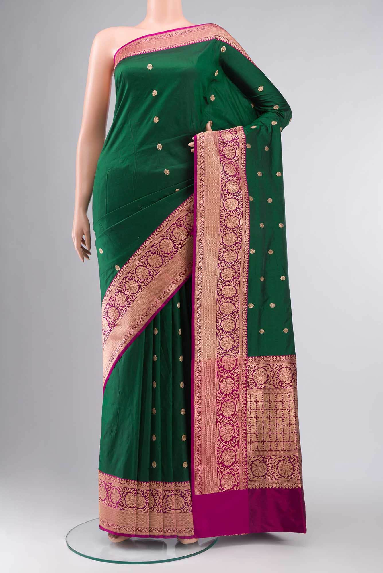 Green Banarasi Katan Silk Saree