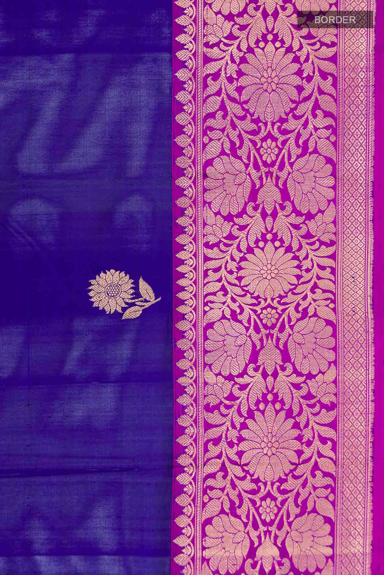 Blue Banarasi Katan Silk Saree