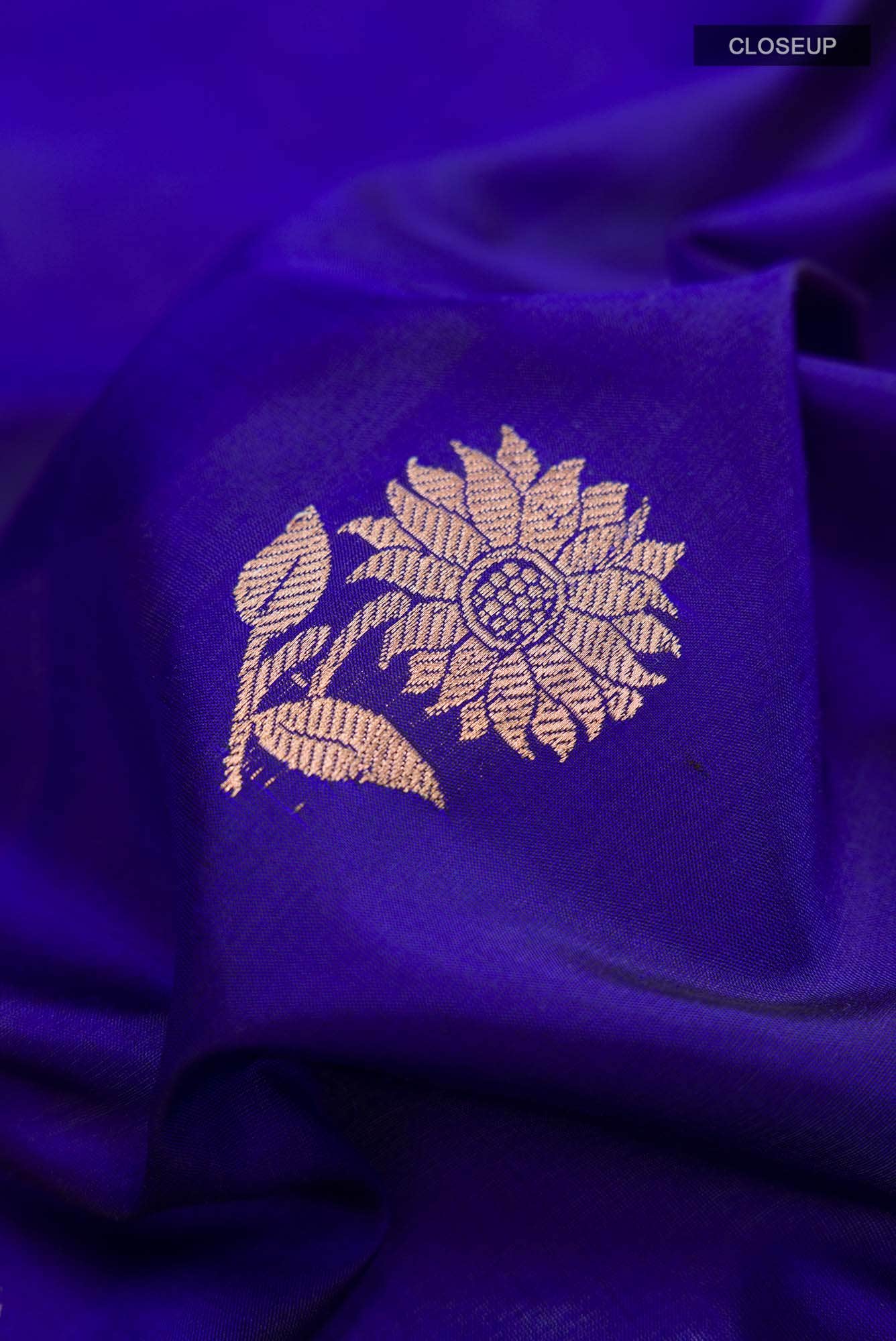 Blue Banarasi Katan Silk Saree
