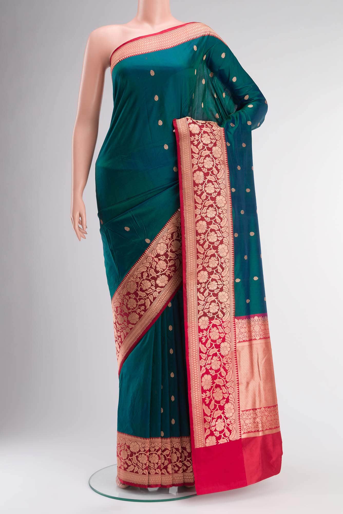 Green Banarasi Katan Silk Saree