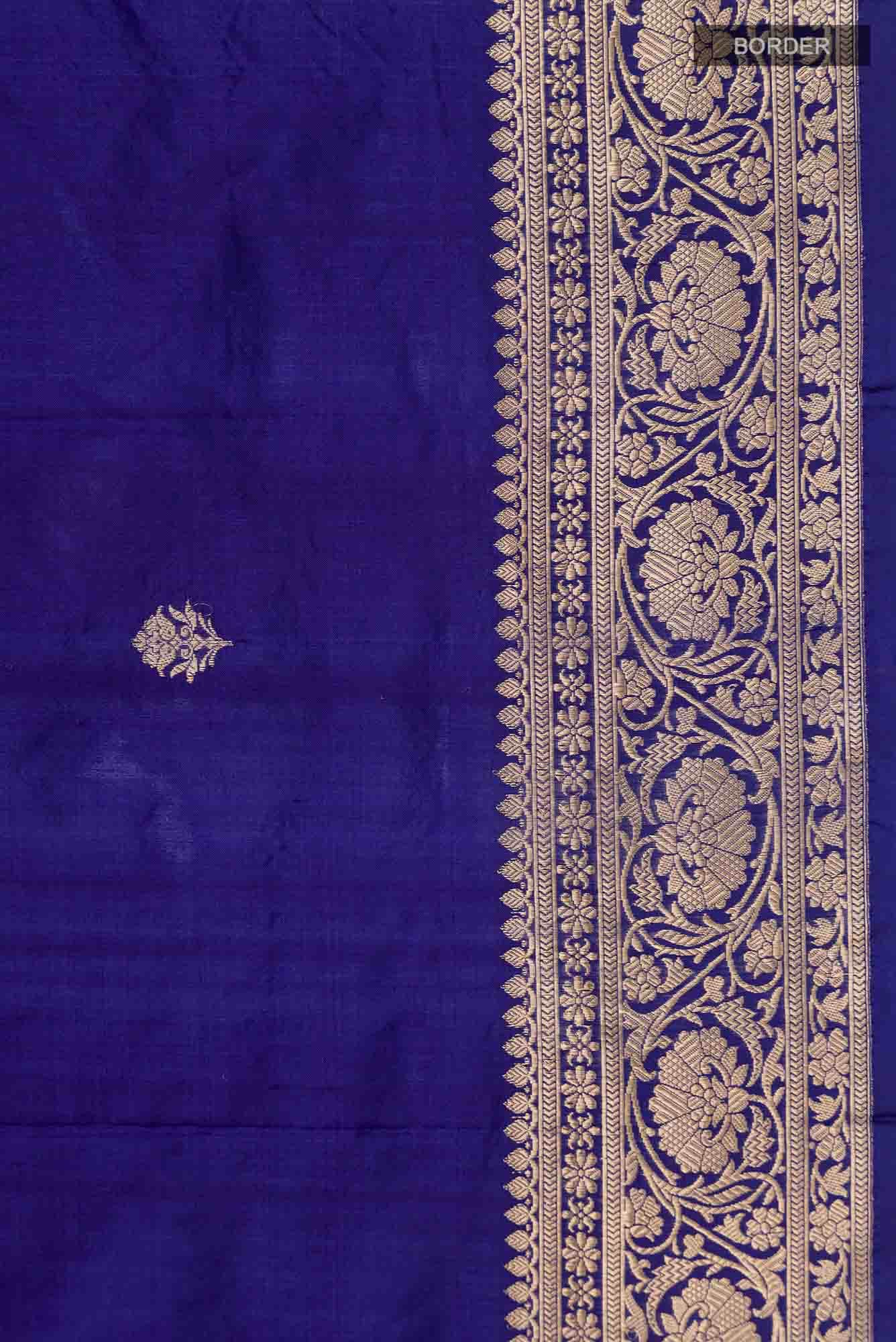 Blue Banarasi Katan Silk Saree