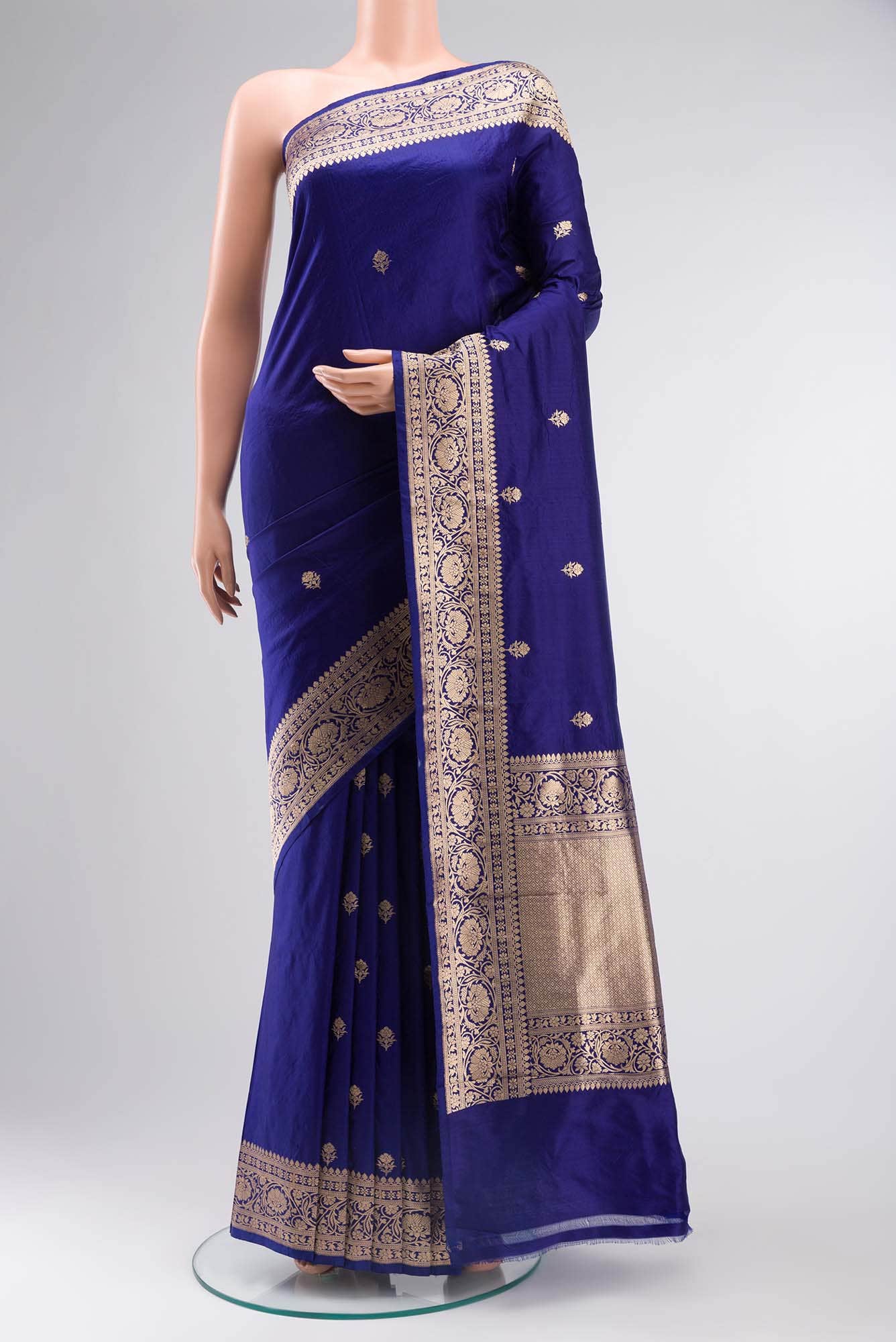 Blue Banarasi Katan Silk Saree