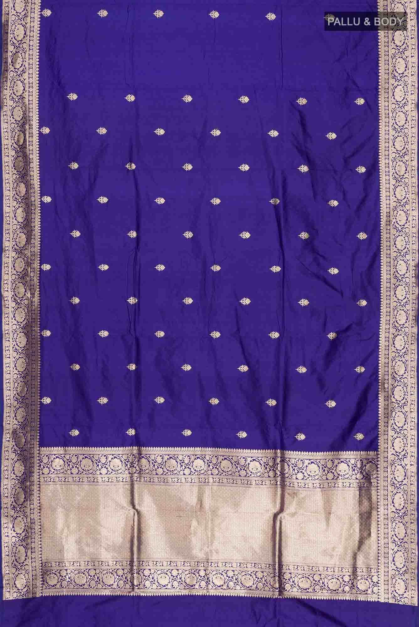 Blue Banarasi Katan Silk Saree
