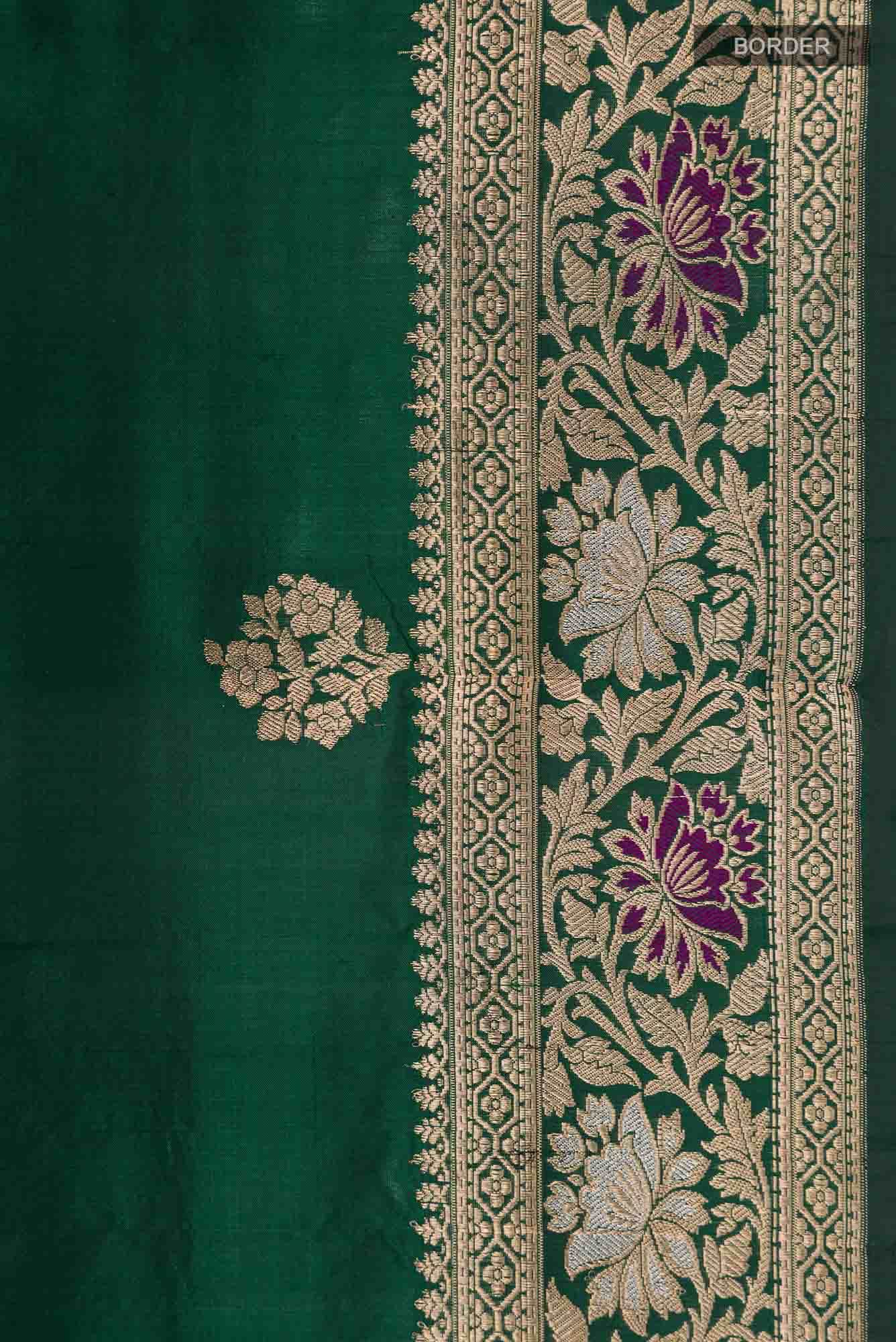 Green Banarasi Katan Silk Saree