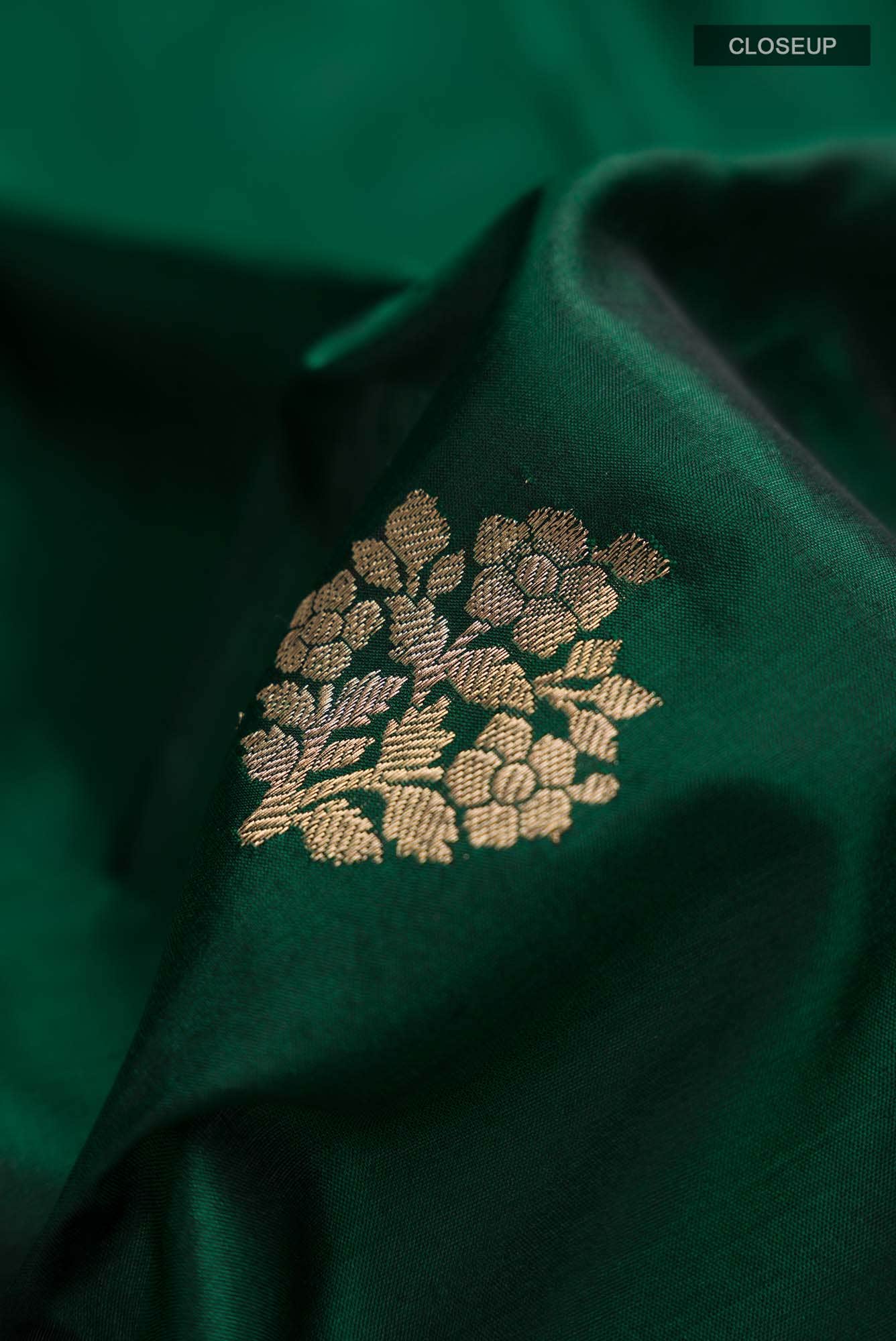 Green Banarasi Katan Silk Saree