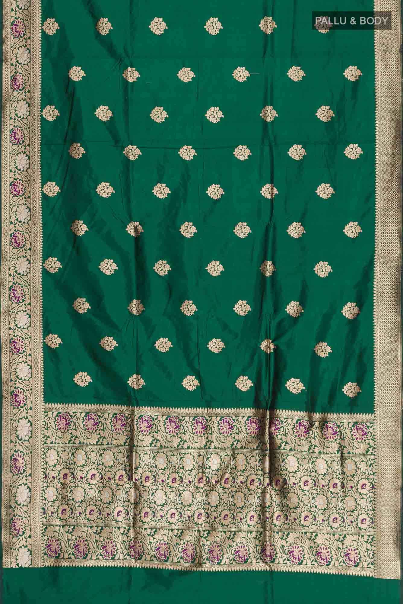 Green Banarasi Katan Silk Saree